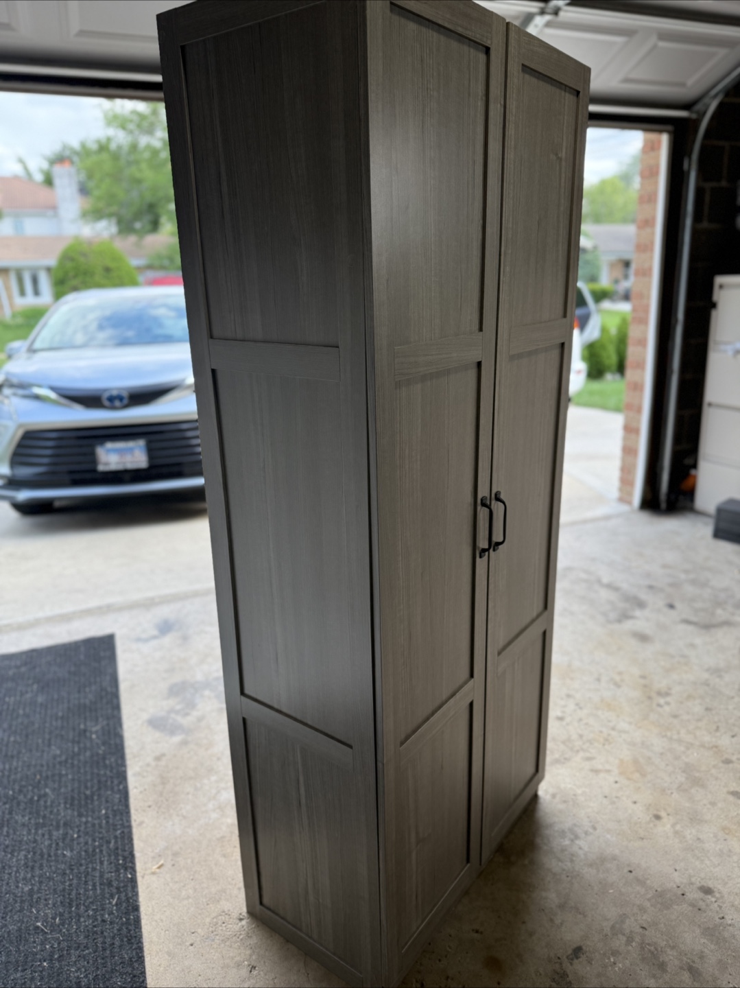 Tall Gray Cabinet with Shelves - photo 4