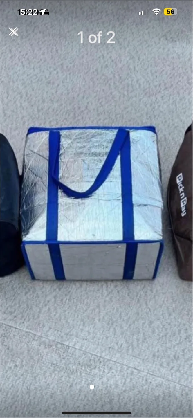 Insulated Cooler Bag - Blue & Silver thumbnail