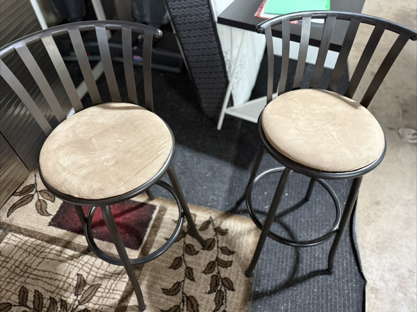Set of 2 Bar Stools with Backrest - photo 4