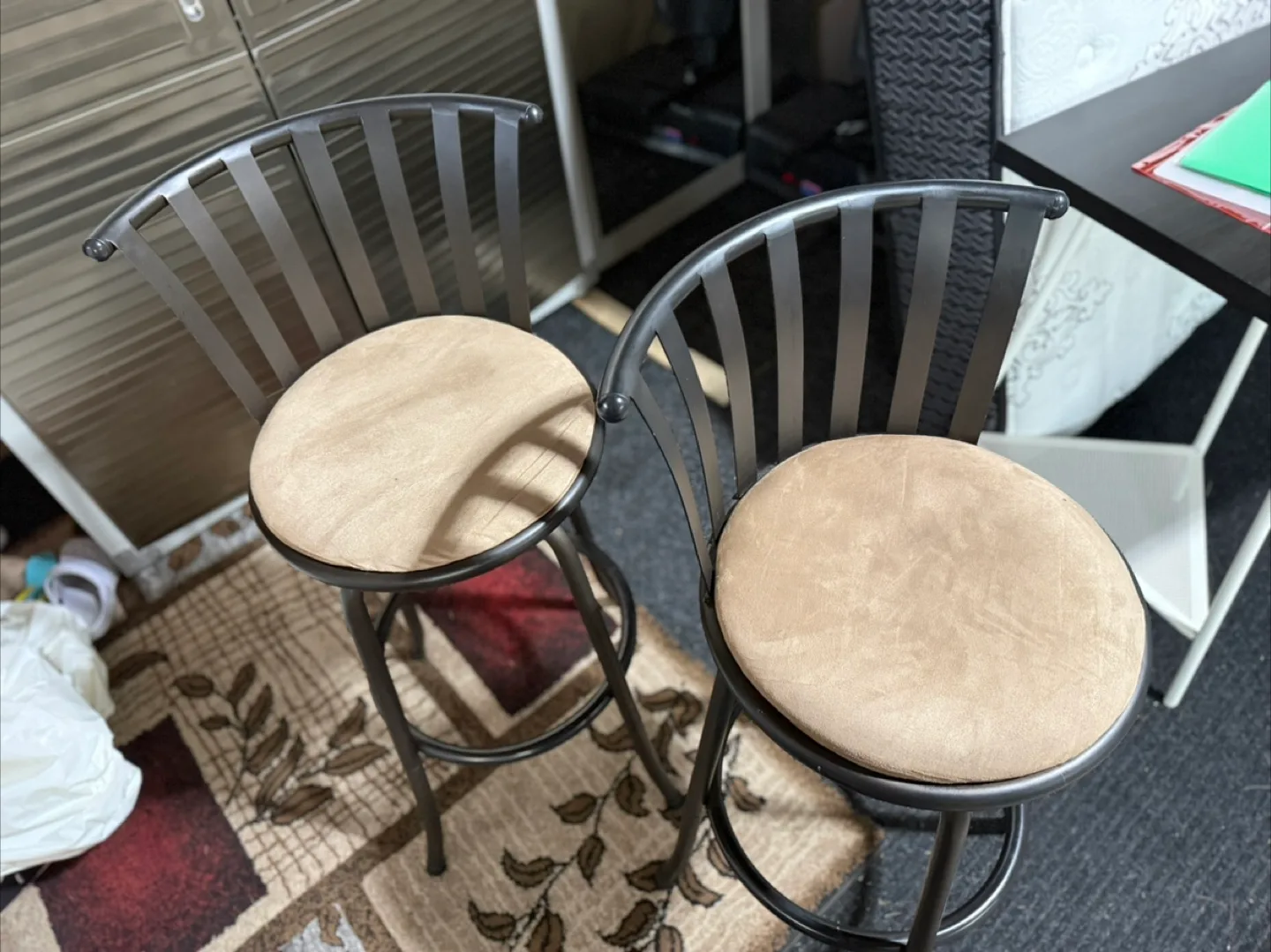 Set of 2 Bar Stools with Backrest thumbnail