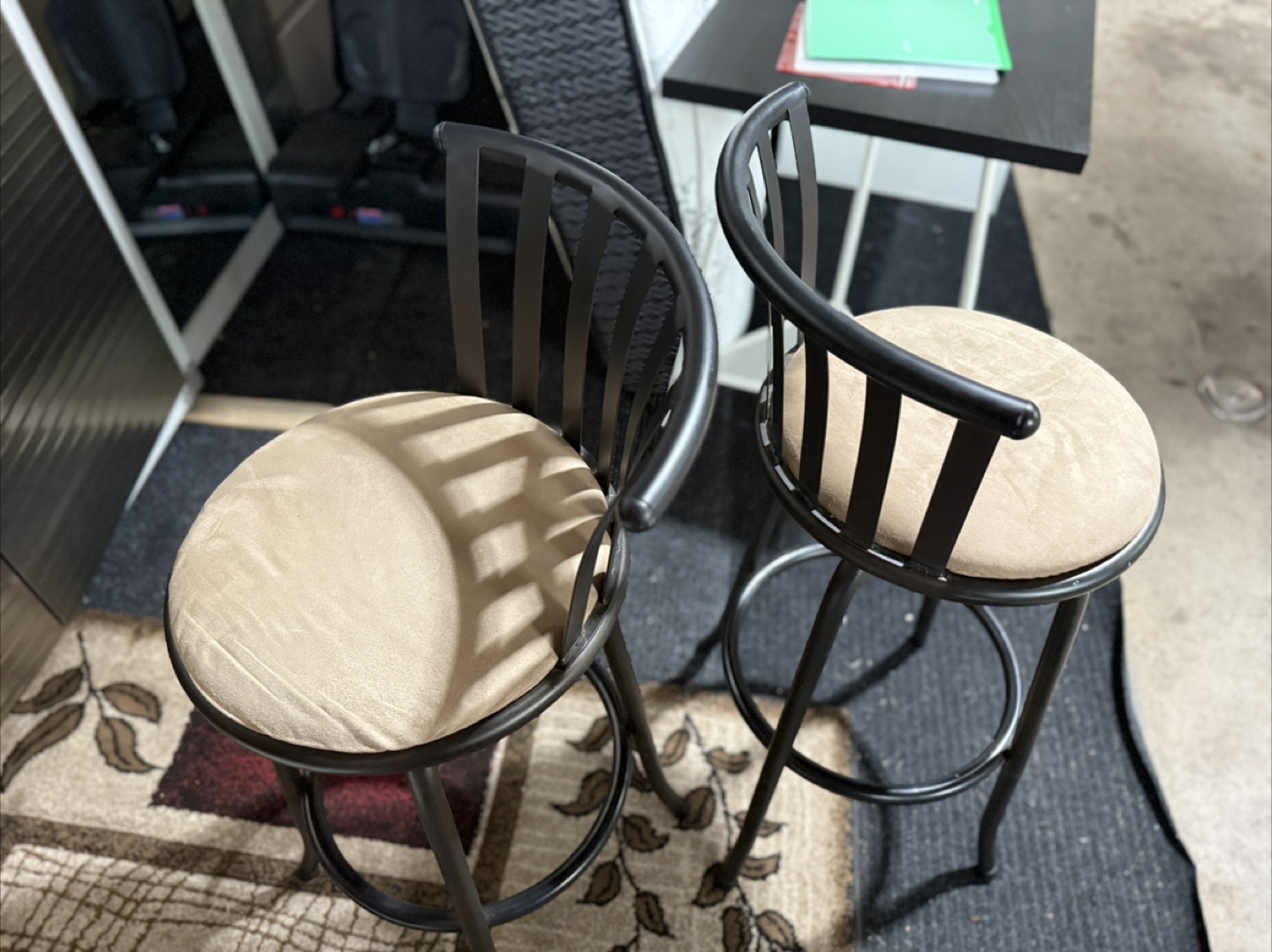Set of 2 Bar Stools with Backrest - photo 3