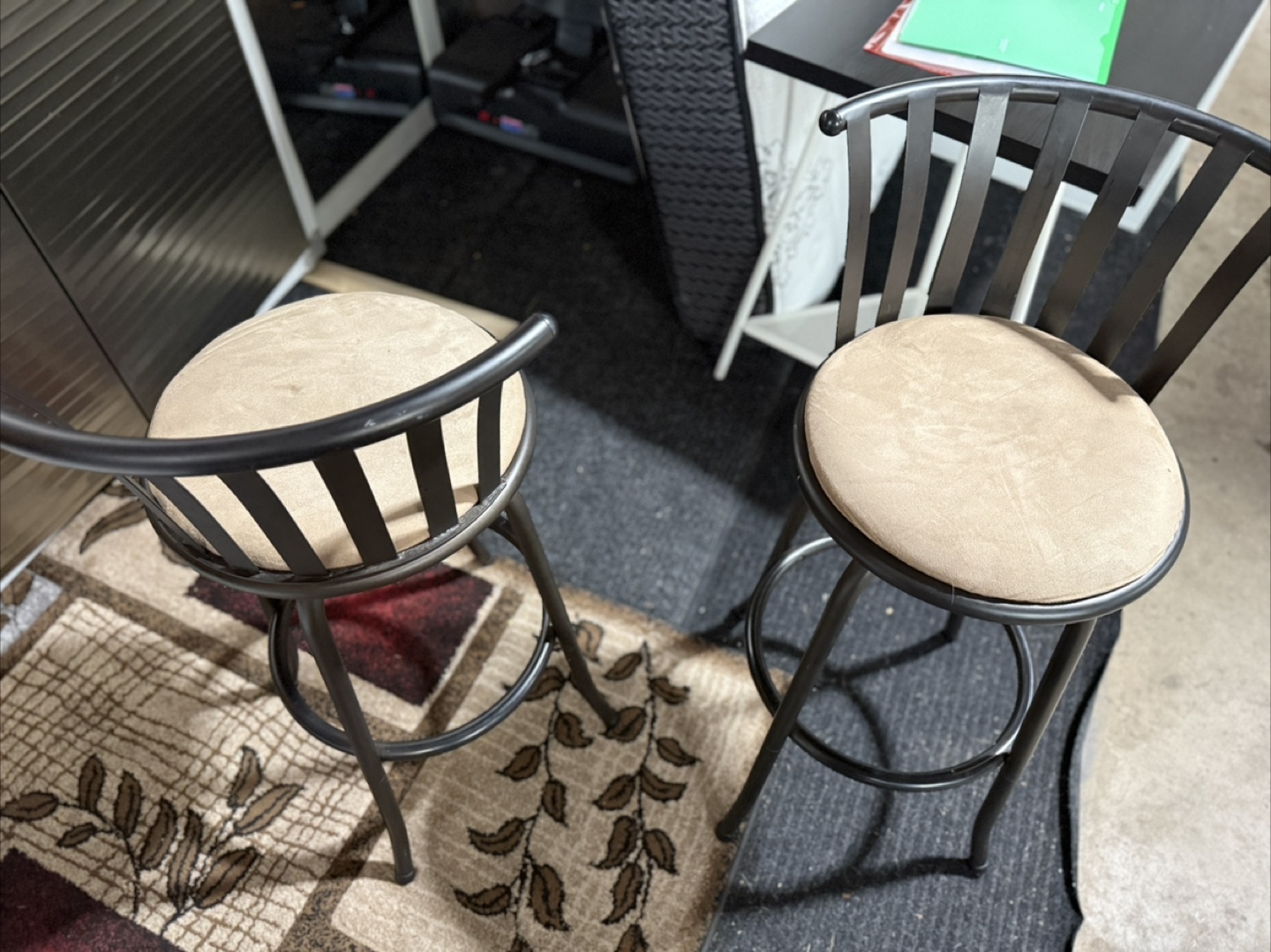 Set of 2 Bar Stools with Backrest - photo 5