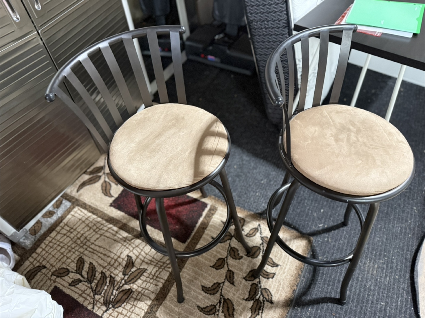 Set of 2 Bar Stools with Backrest - photo 2