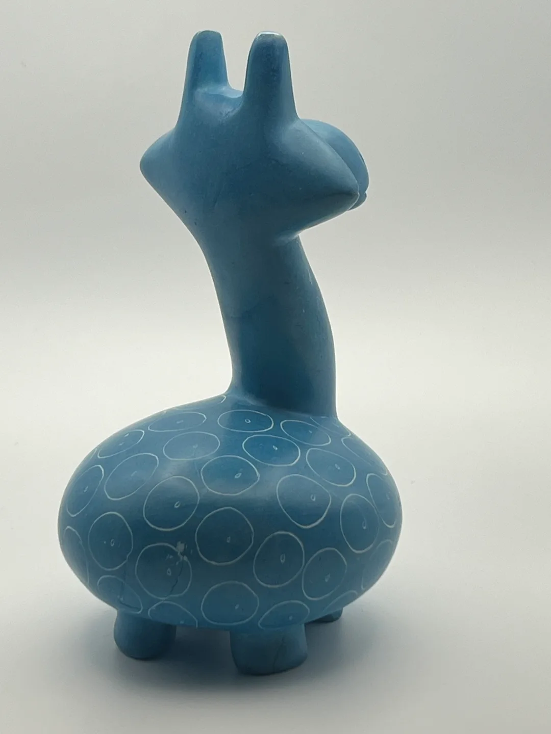 Blue Giraffe Stone Sculpture image indicator(5)