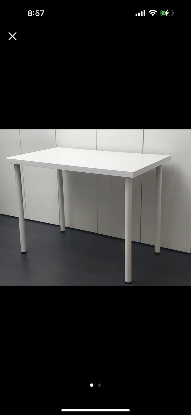IKEA White Table with 3 chairs (grey) - photo 2