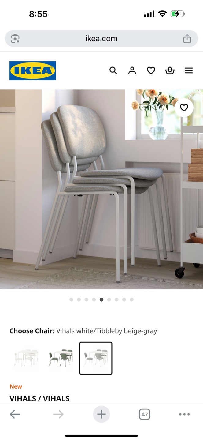 IKEA White Table with 3 chairs (grey) - photo 3