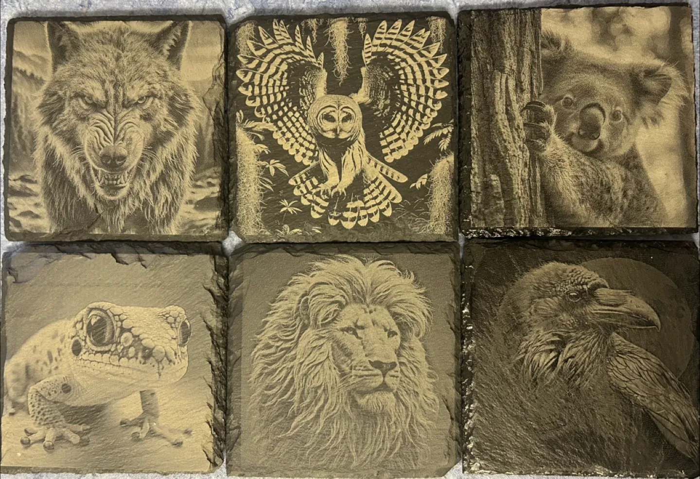 6 Wildlife Slate Coasters thumbnail