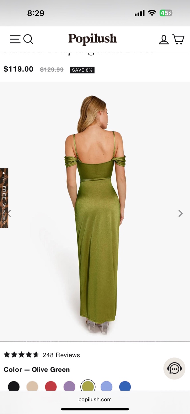 Popilush Olive Green Dress, Size L - photo 4