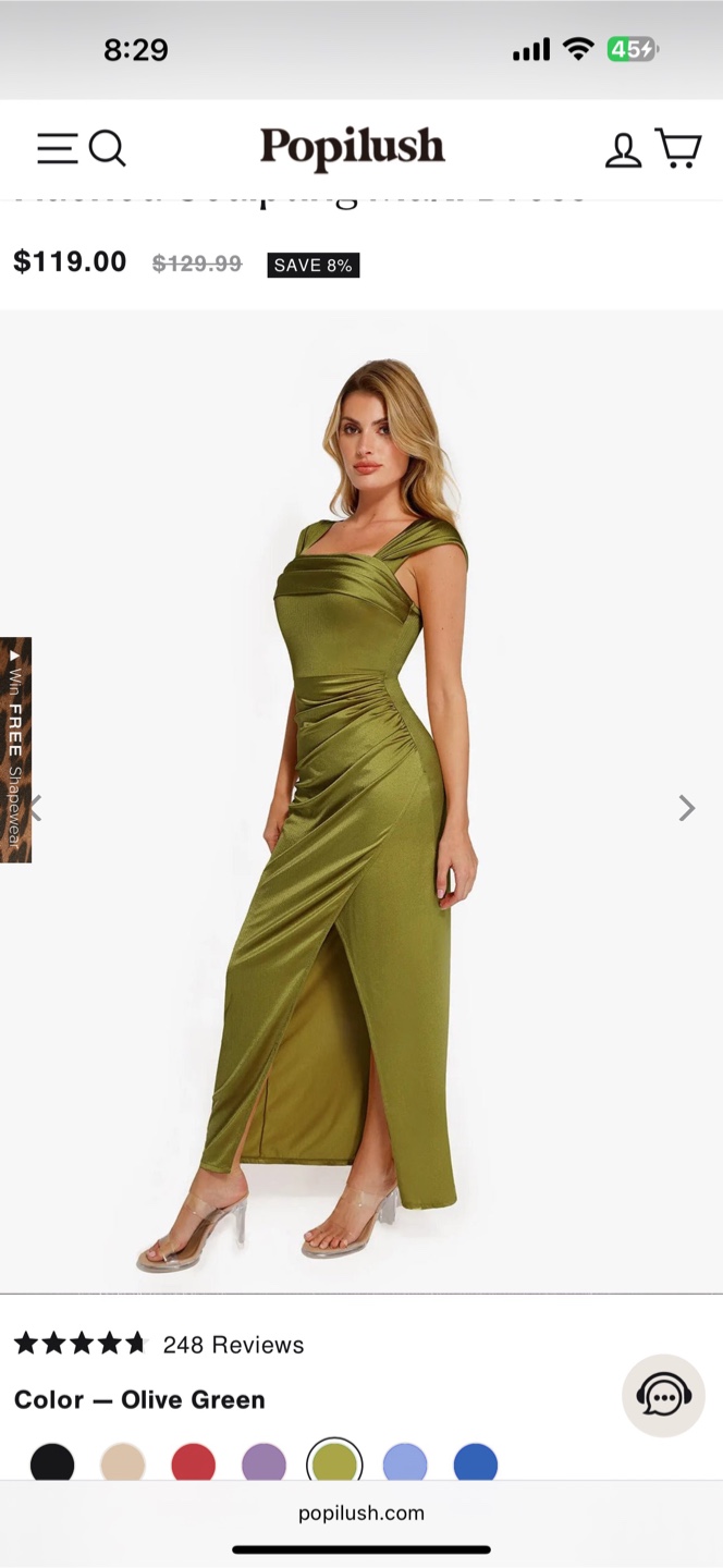 Popilush Olive Green Dress, Size L - photo 3