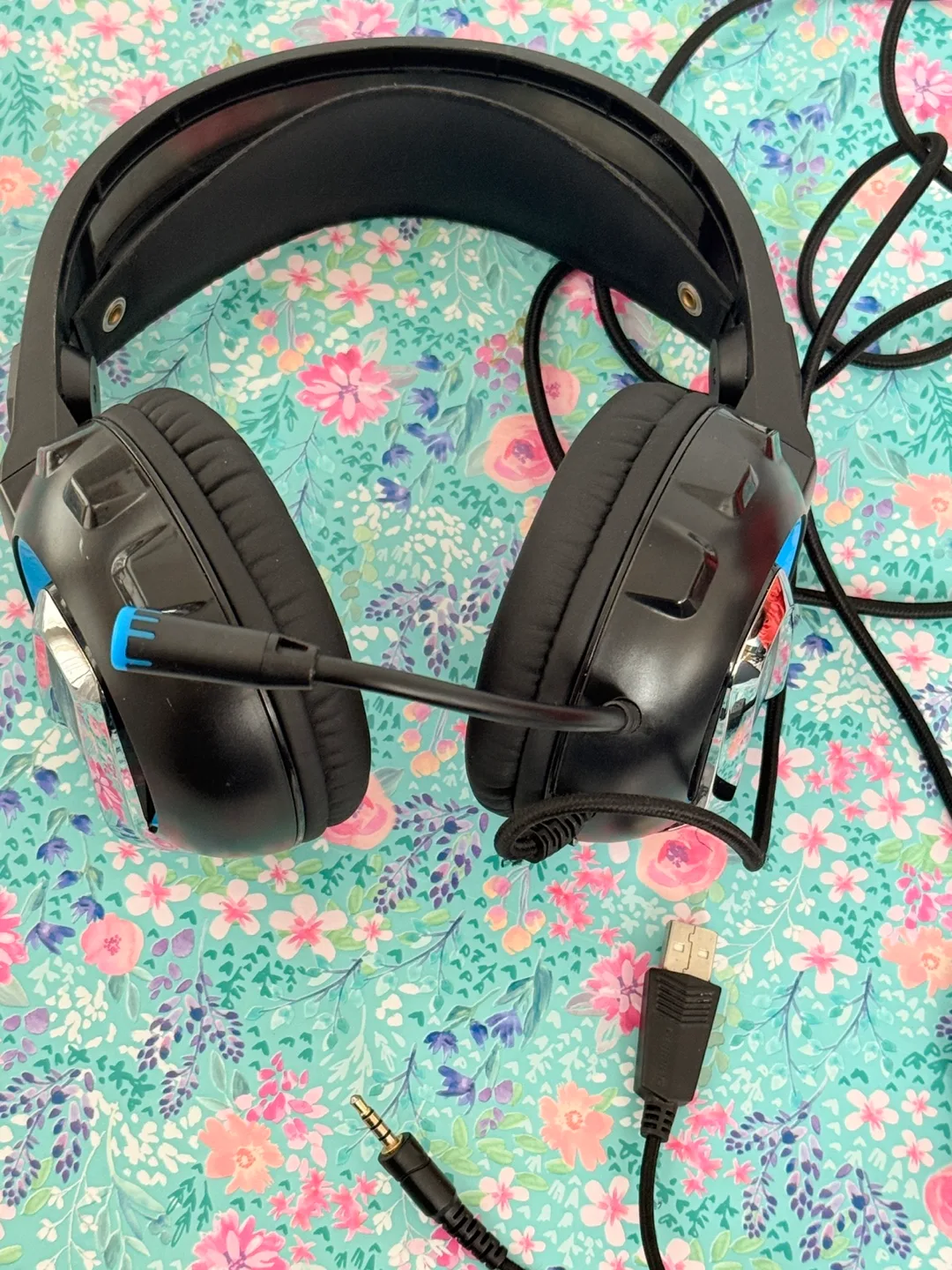 PHONIKAS Gaming Headset Model H-4 - Black and Blue thumbnail