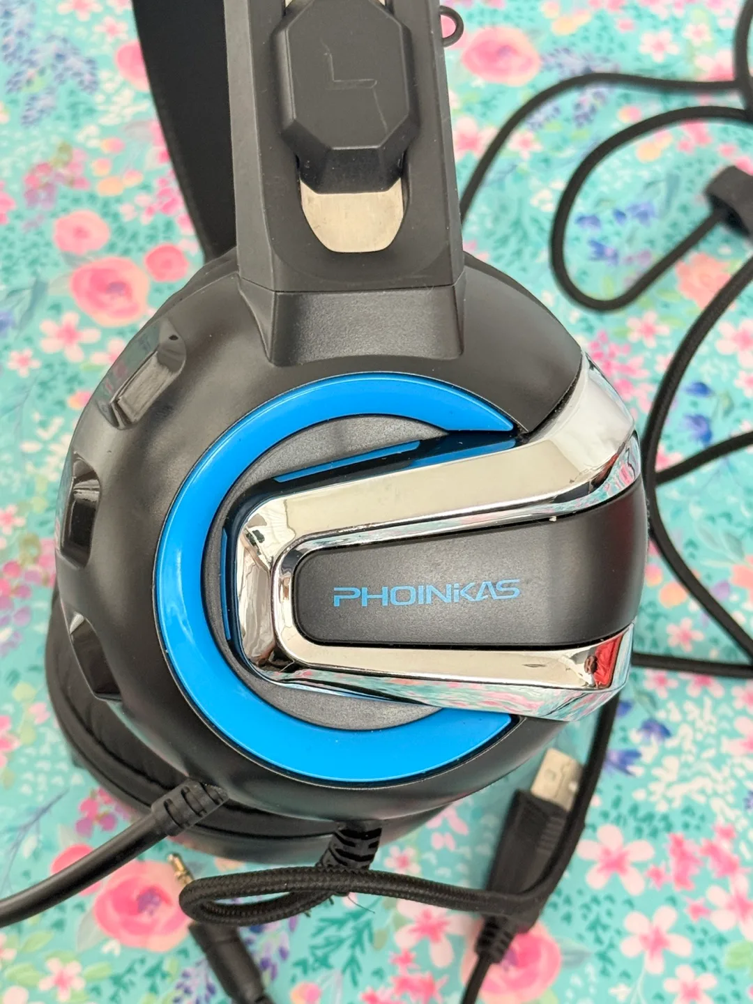 PHONIKAS Gaming Headset Model H-4 - Black and Blue image indicator(4)