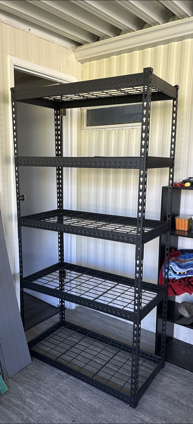 Black Metal 5-Tier Shelving Unit