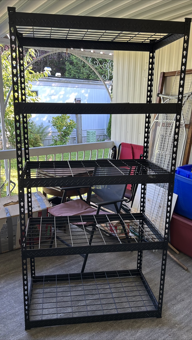 Black Metal 5-Tier Shelving Unit - photo 2
