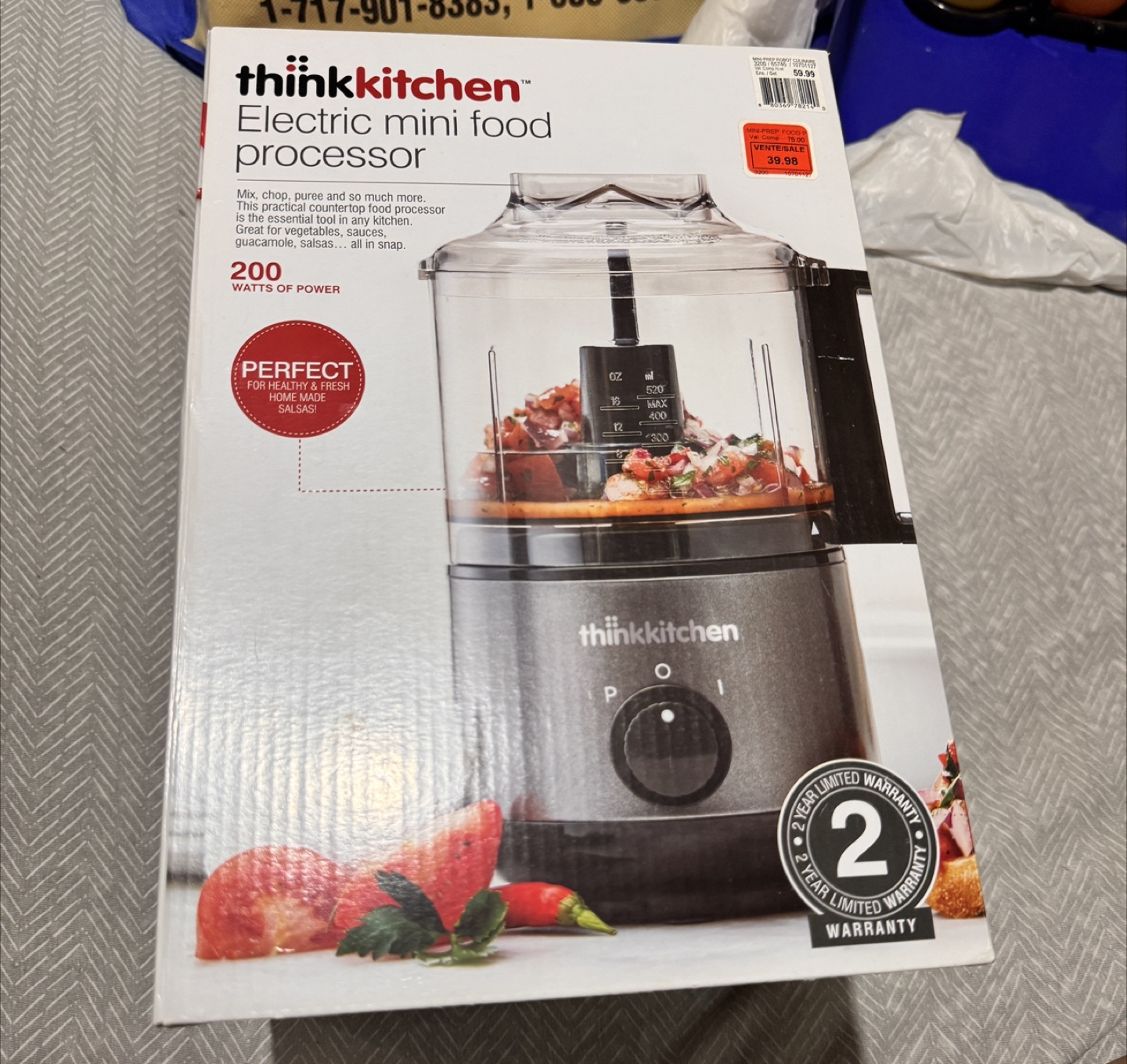 NEW - thinkkitchen Electric Mini Food Processor
