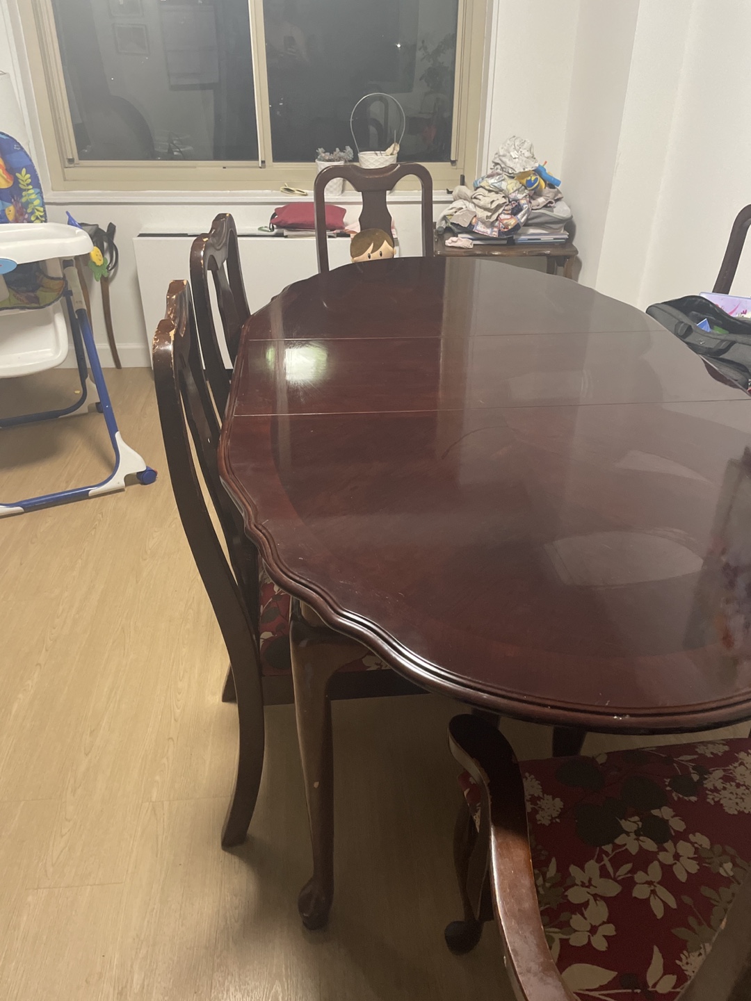 Wooden Dining Table with 6 Chairs