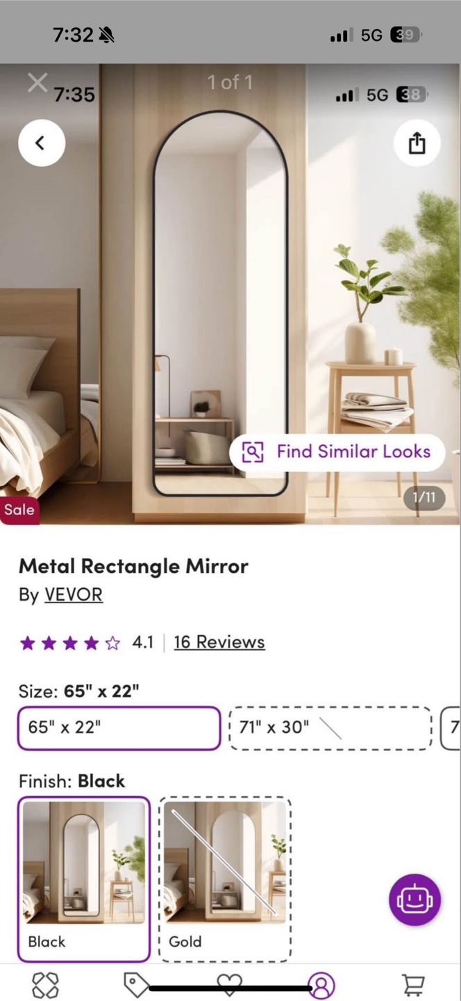 Brand new mirror full length