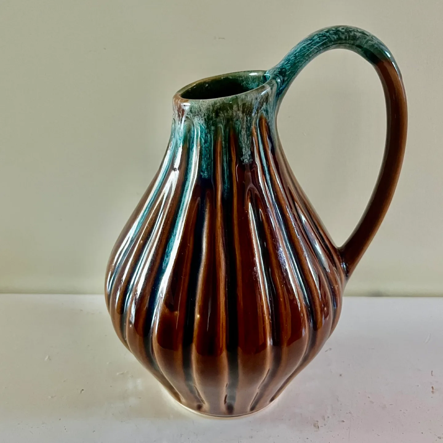 RARE Medalta Sunburst Ceramics Fat Lava PitcherVase thumbnail