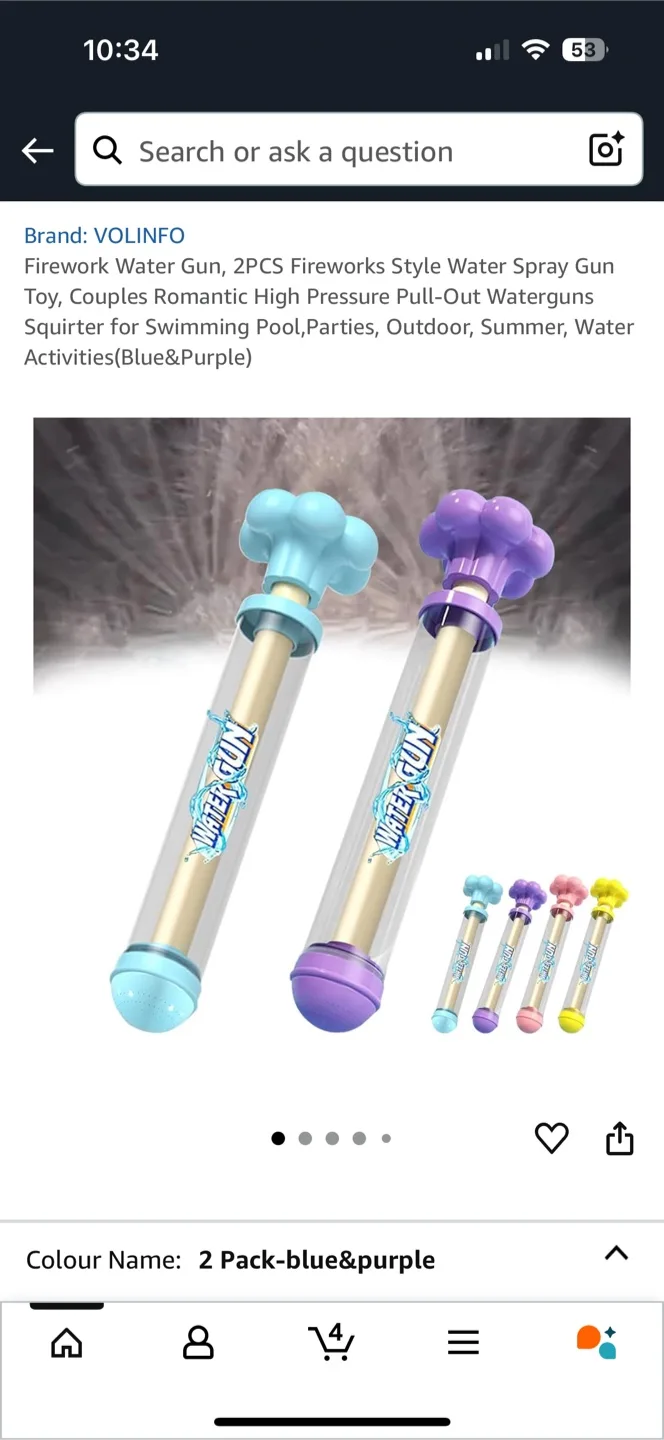 Fireworks Water Guns - Blue & Purple thumbnail