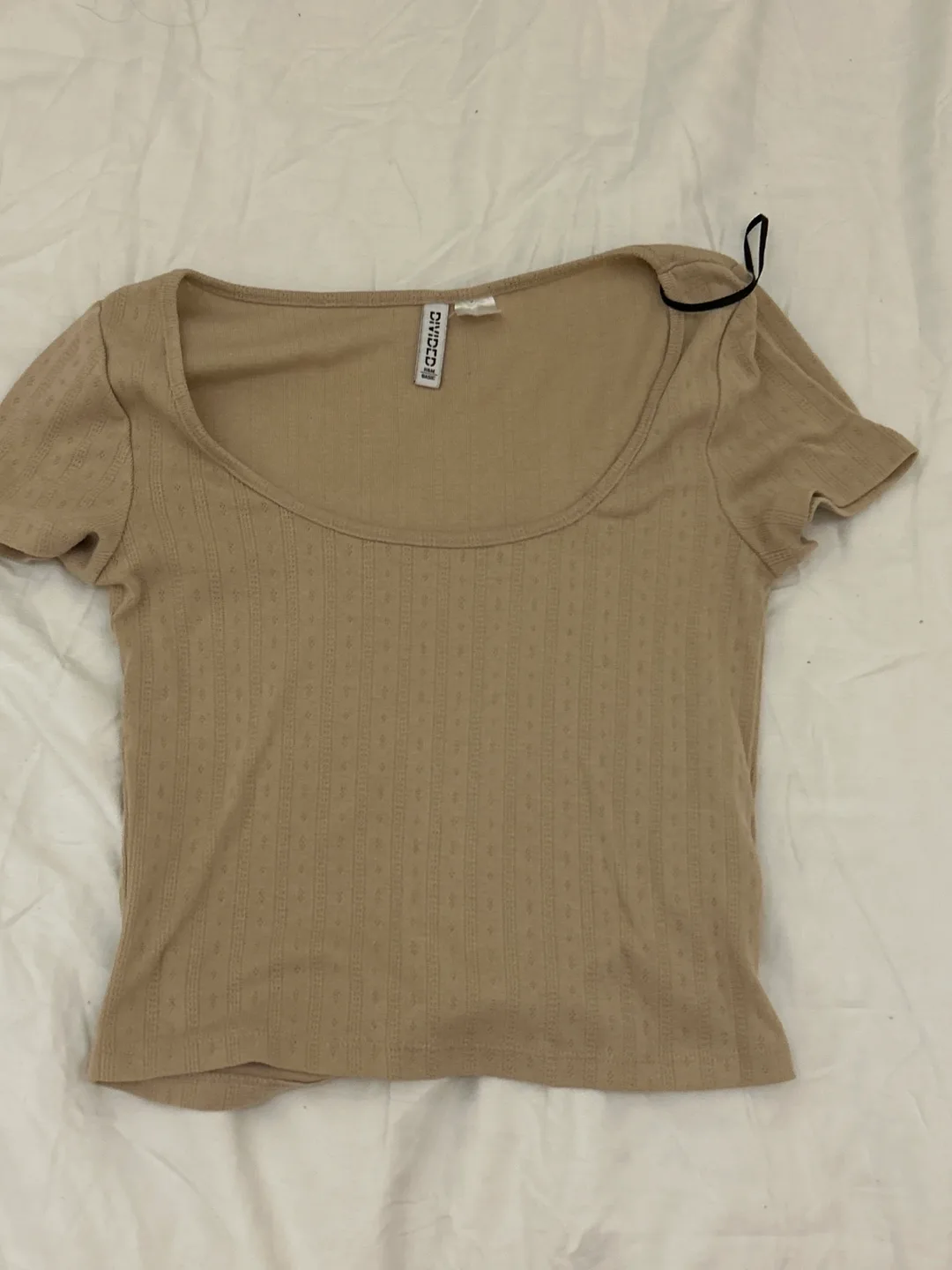 Divided Beige Crop Top thumbnail