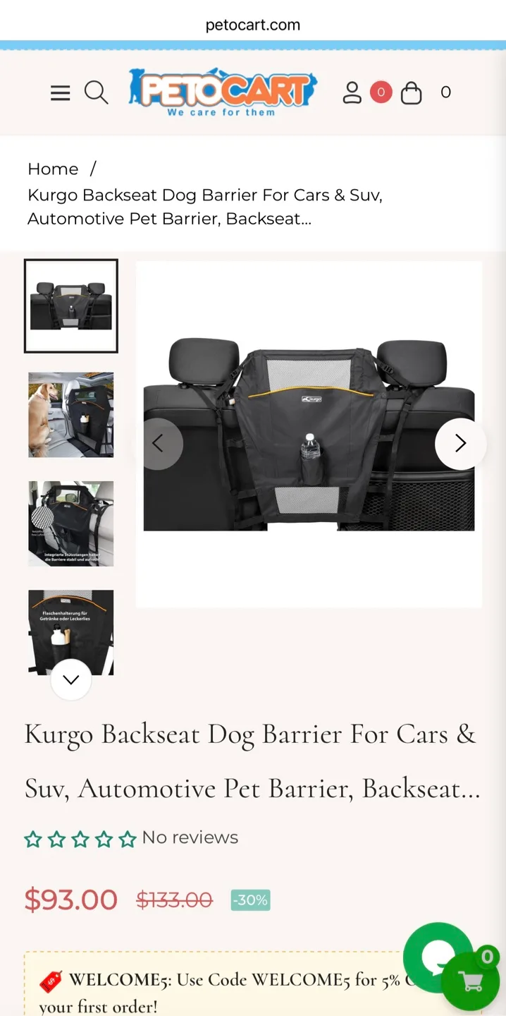 Kurgo Rover Backseat Barrier - Dog Car Barrier image indicator(5)