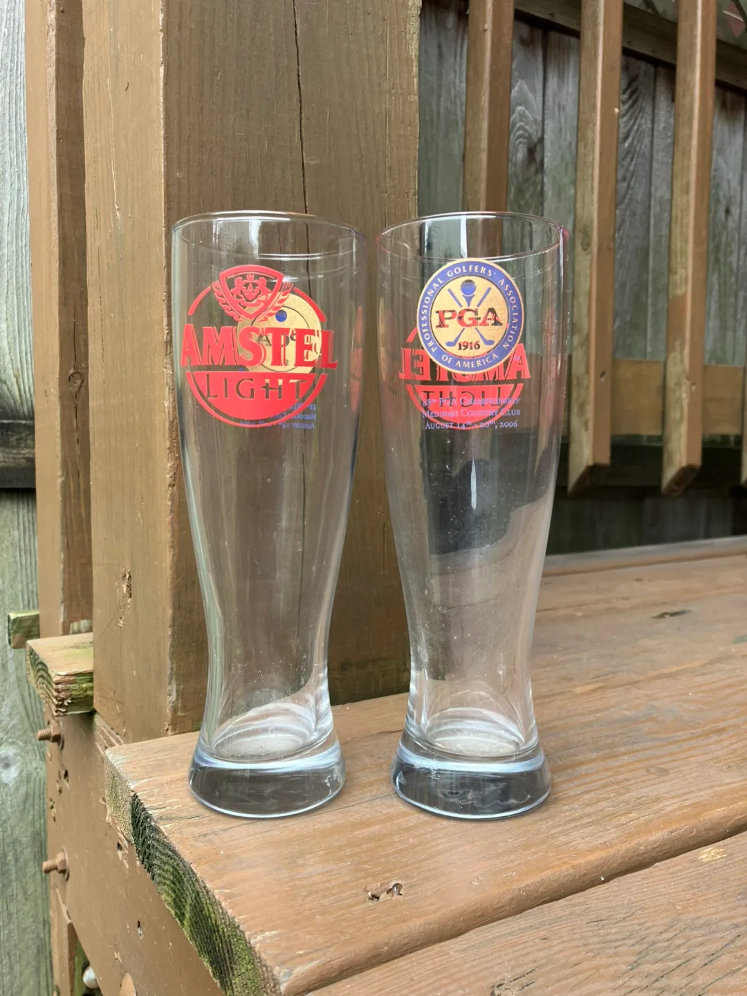 Pair Of Amstel Light 2006 PGA Pilsner Glasses - Like New thumbnail