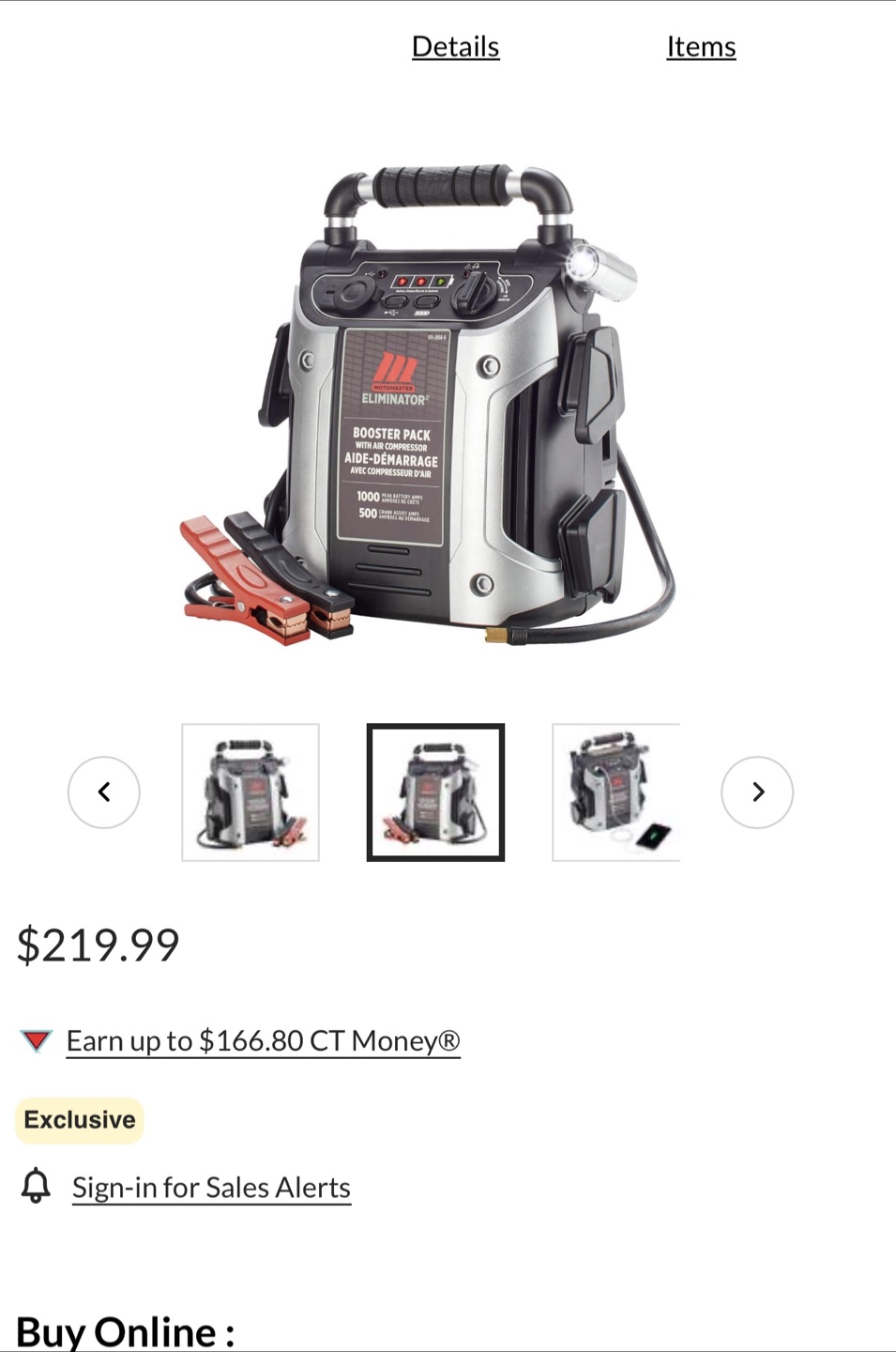 Motomaster Eliminator Booster Pack with Air Compressor