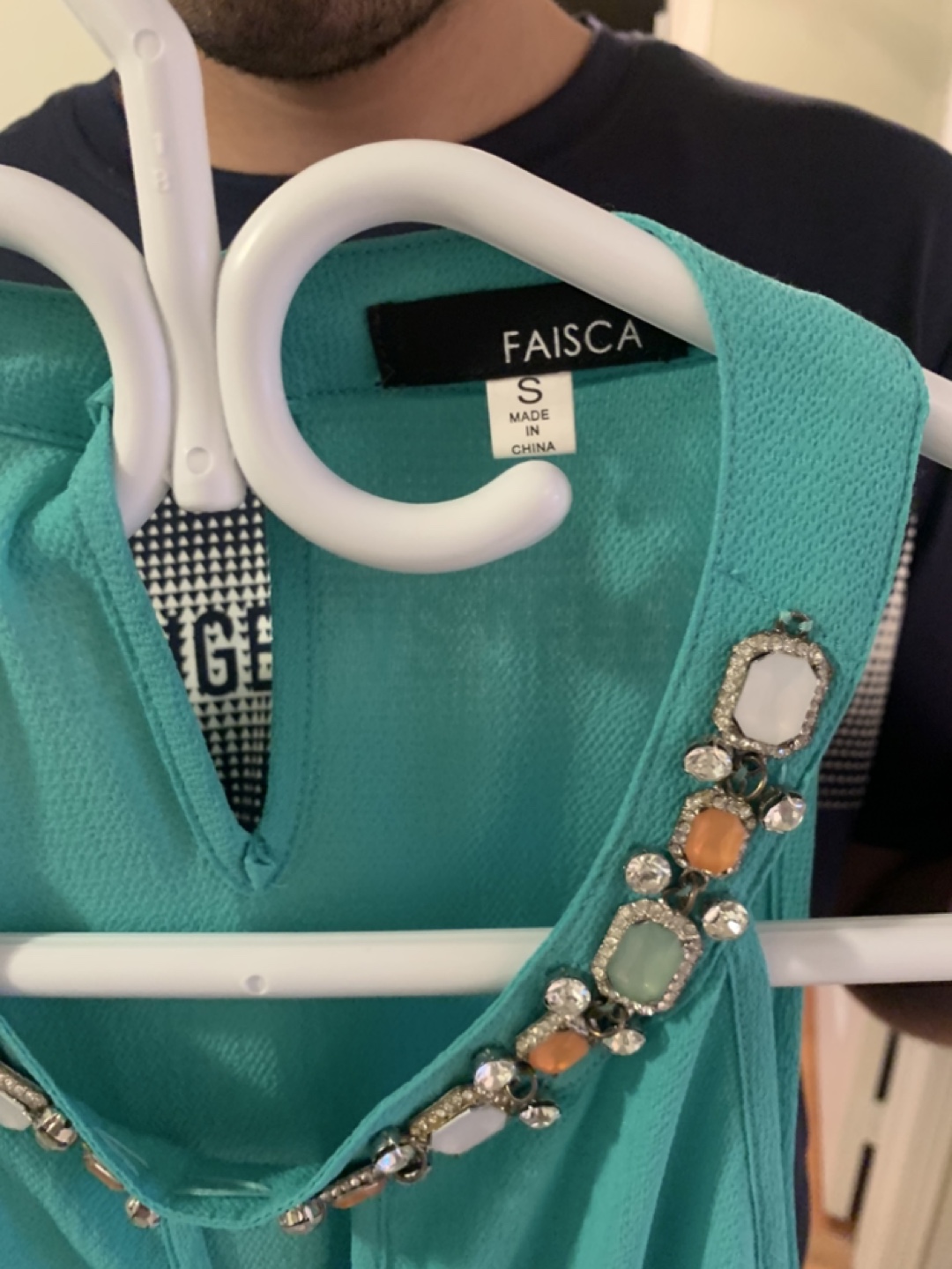 Faisca Turquoise Sleeveless Top - Size S