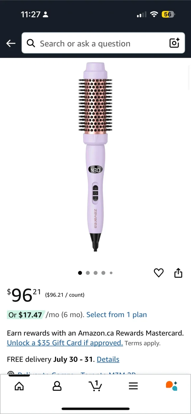 Zavarea 1.5 Inch Curling Iron Brush thumbnail