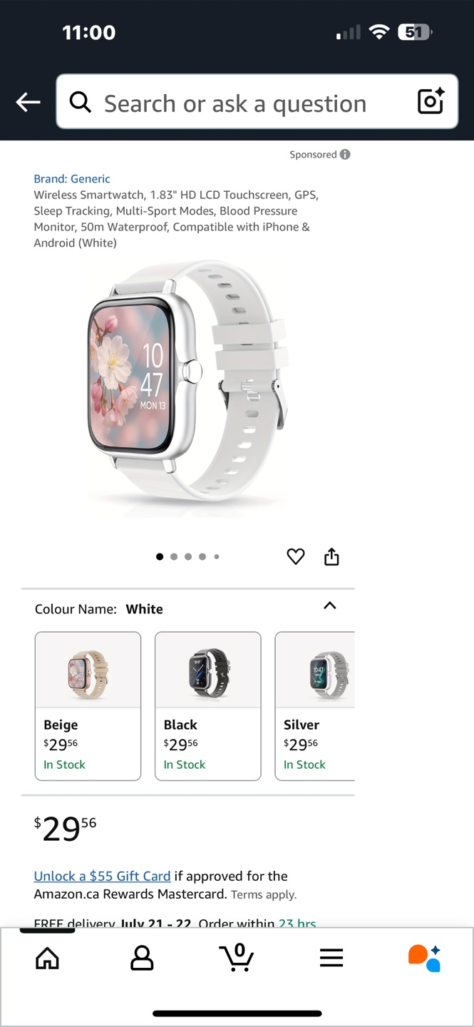 Generic Wireless Smartwatch - White