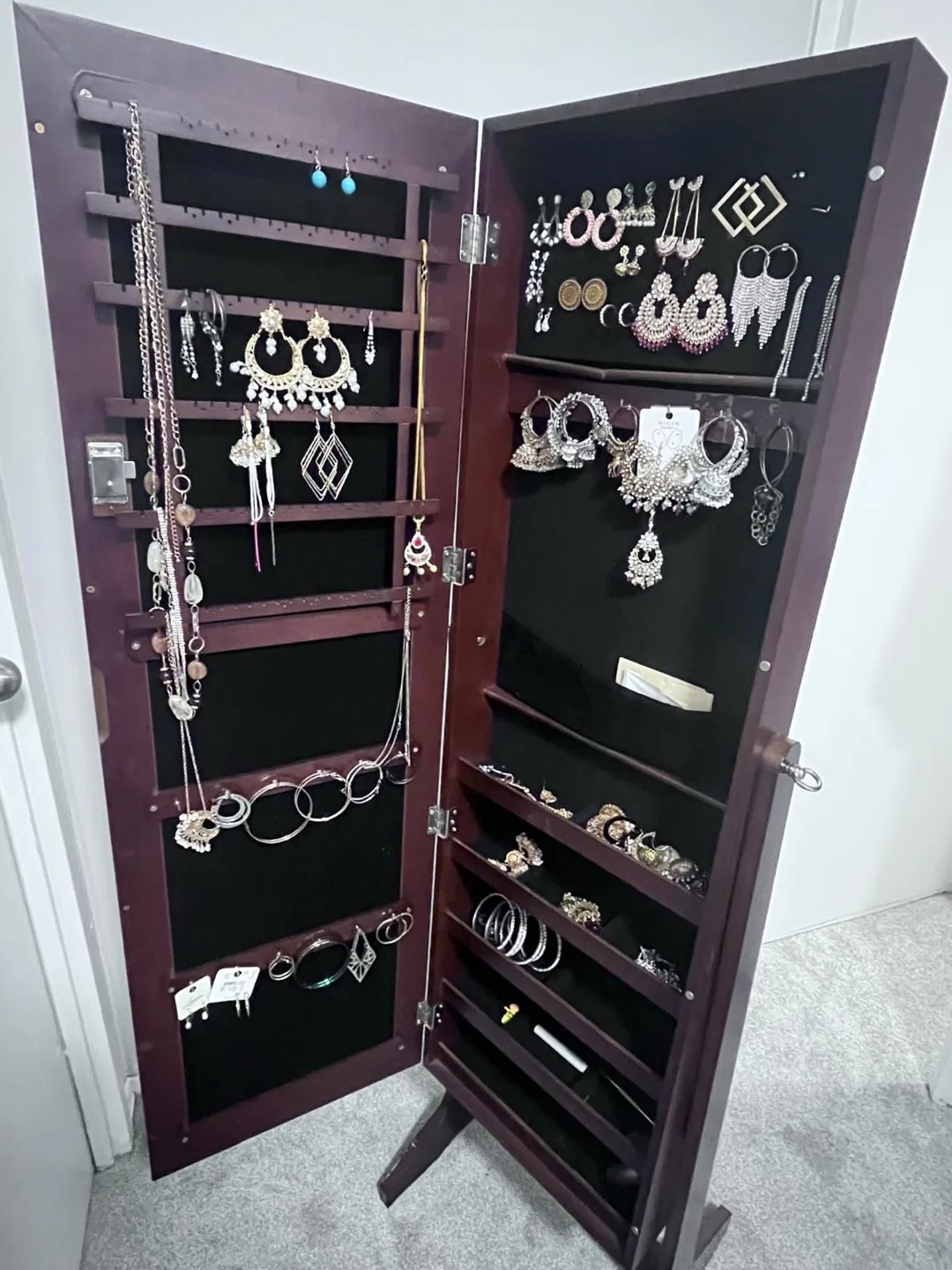 Standing Jewellery Armoire - Brown image indicator(3)