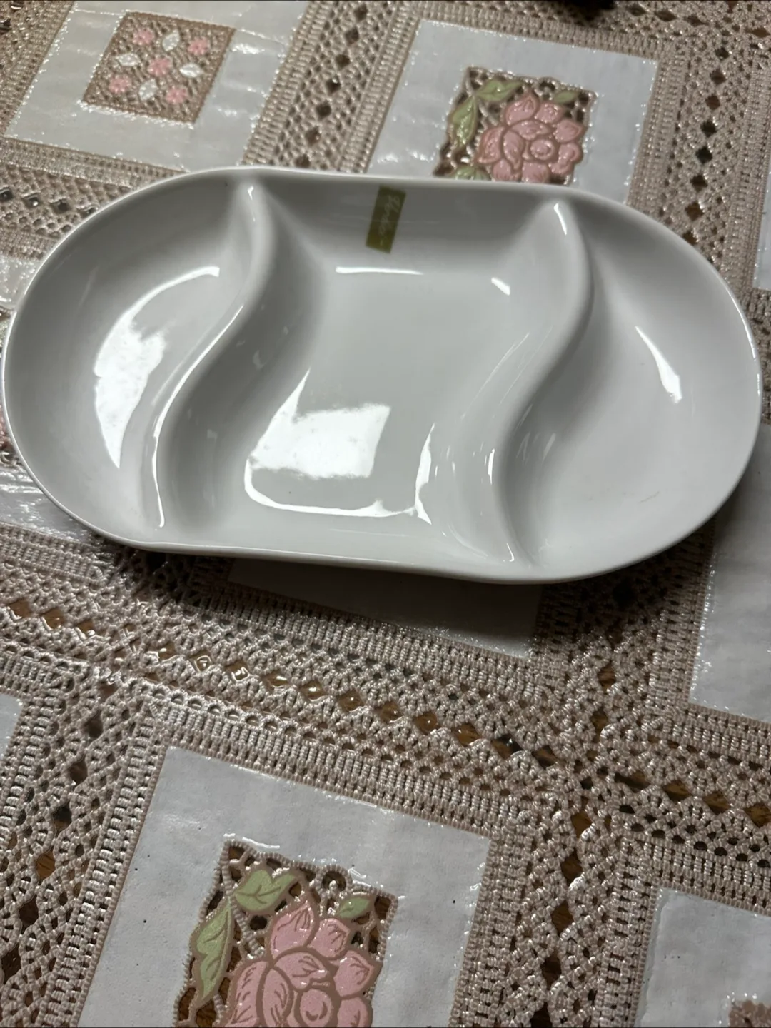 Divided Serving Dish - White-New in box thumbnail