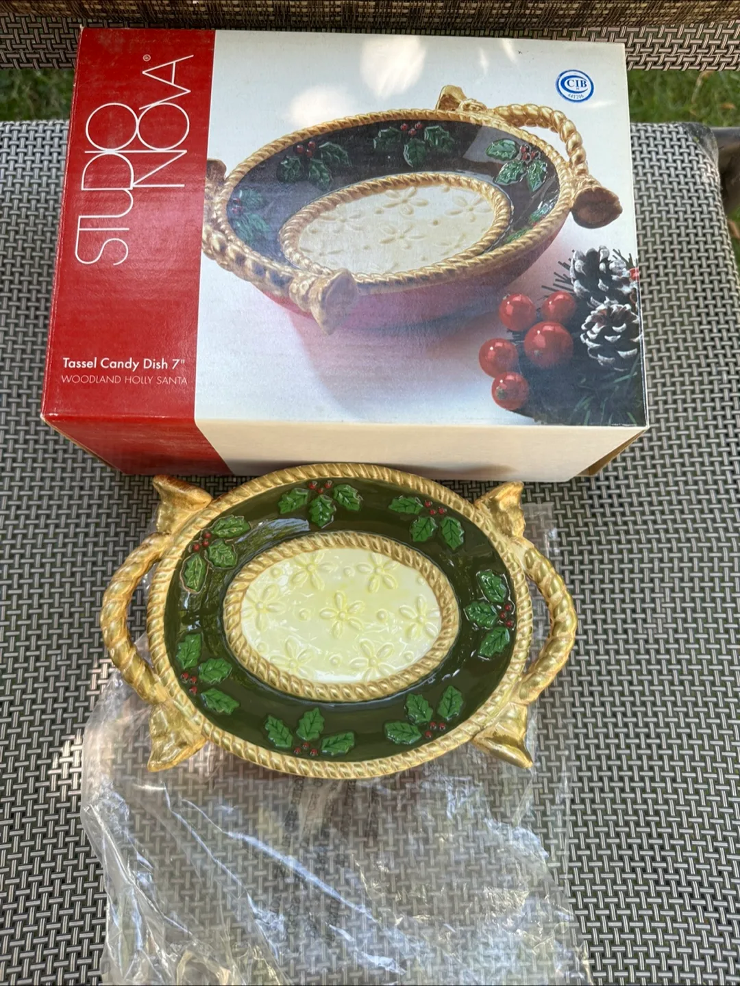 Studio Nova Tassel Candy Dish 7" New in Box thumbnail