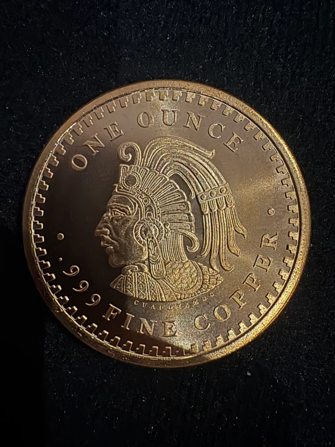 Aztec Calendar One Ounce Copper Round image indicator(2)