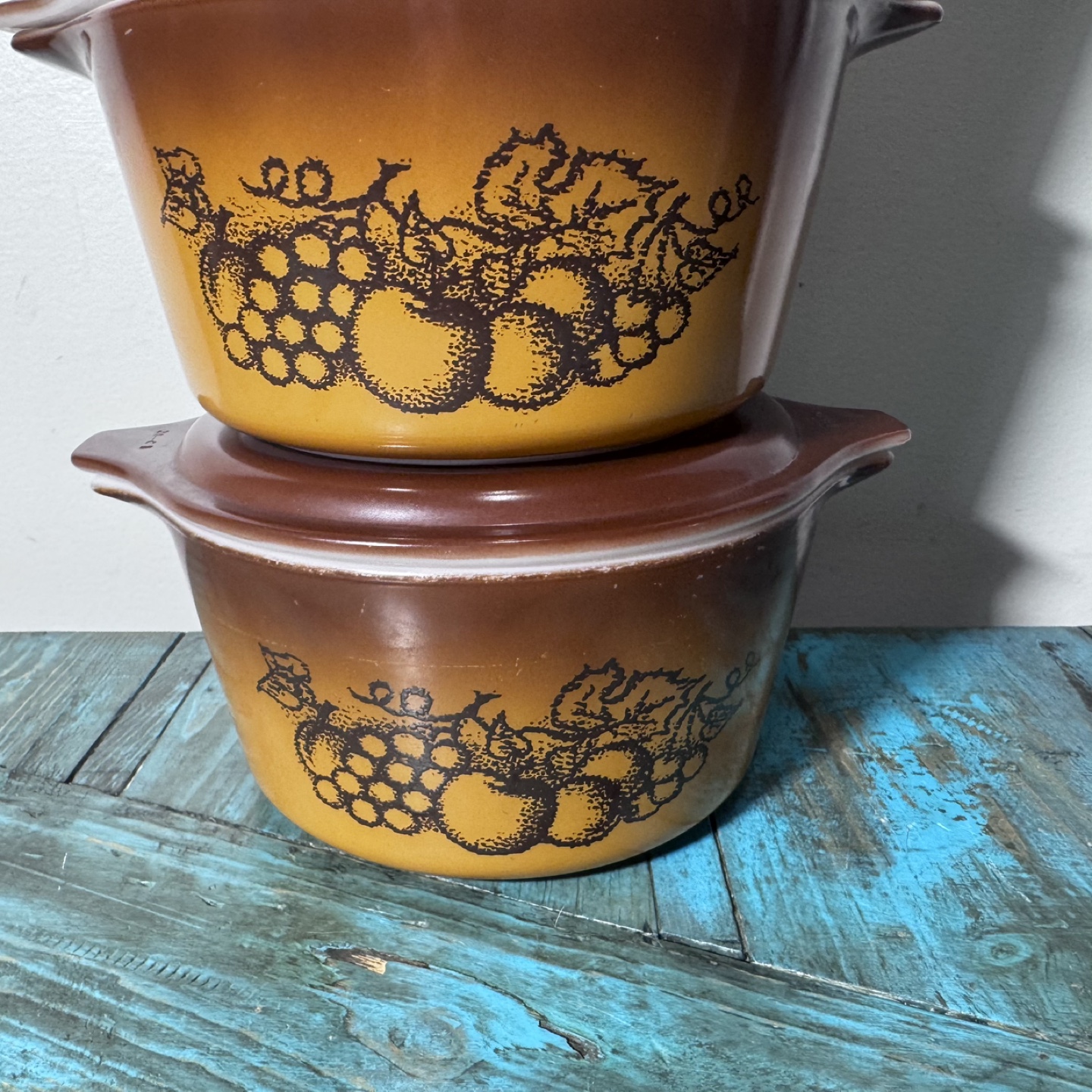 Pyrex old orchard brown lids - photo 5