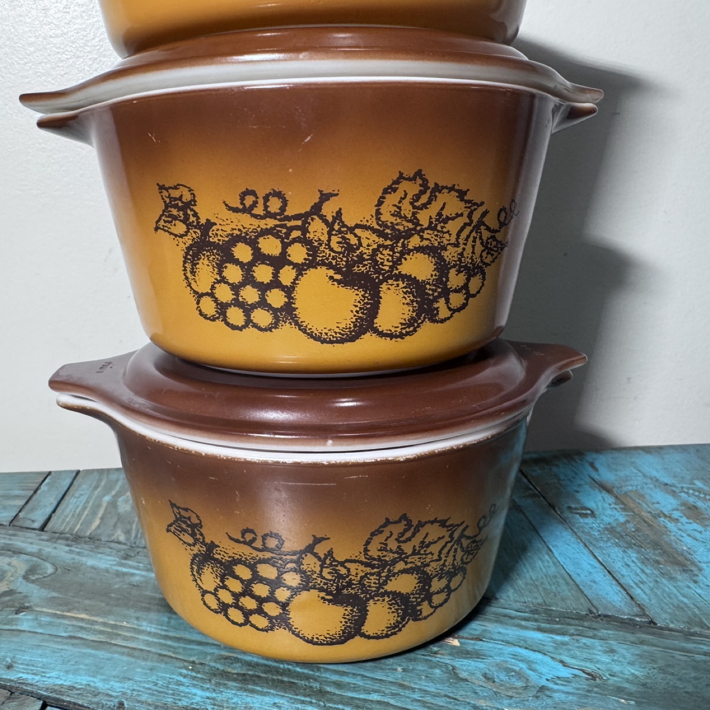 Pyrex old orchard brown lids - photo 2