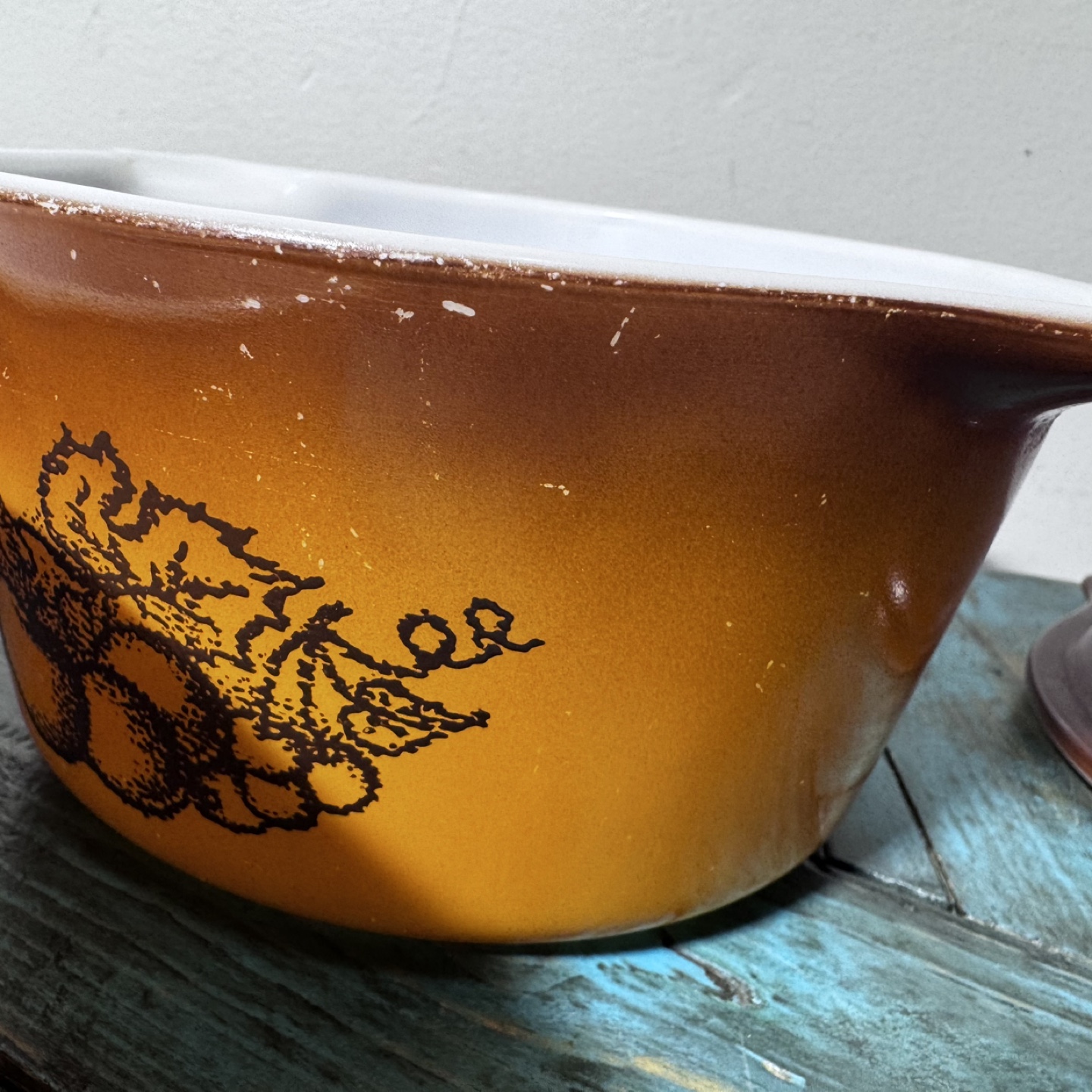 Pyrex old orchard brown lids - photo 3