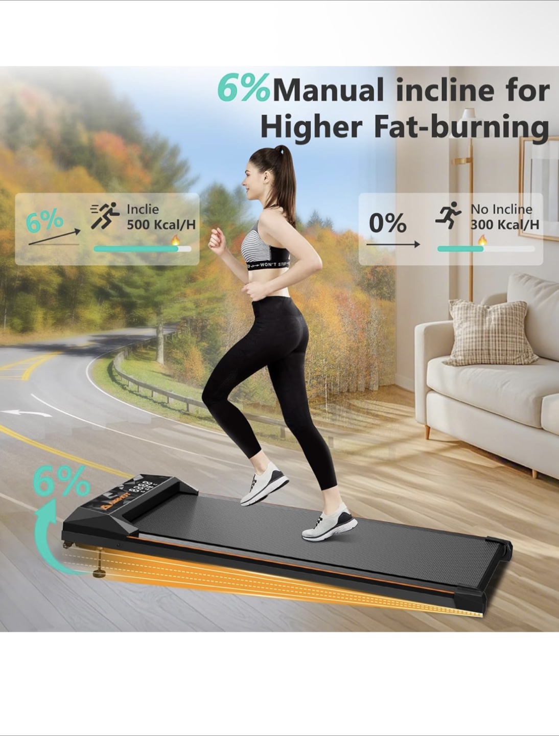 Manual Incline Treadmill - Higher Fat Burning