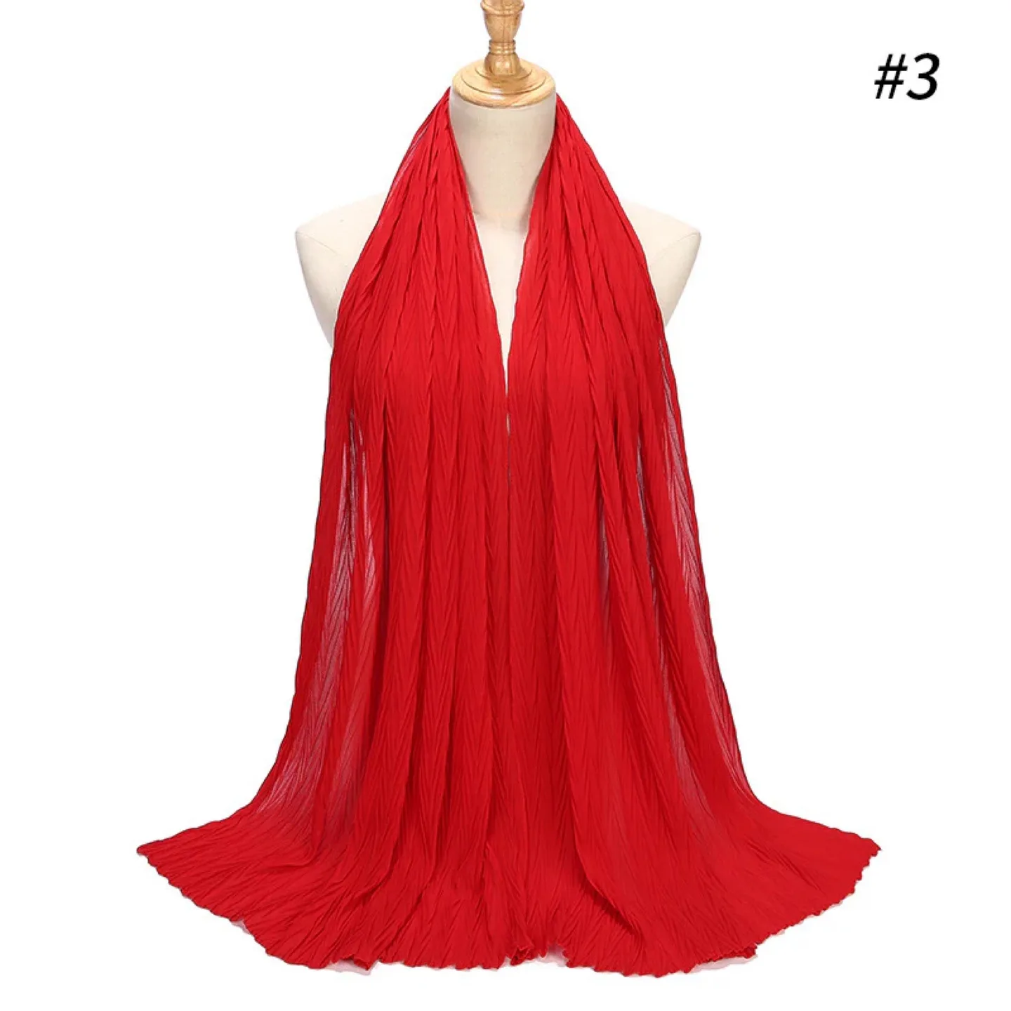 Red Crinkled Hijab/Shawl/Scarf thumbnail