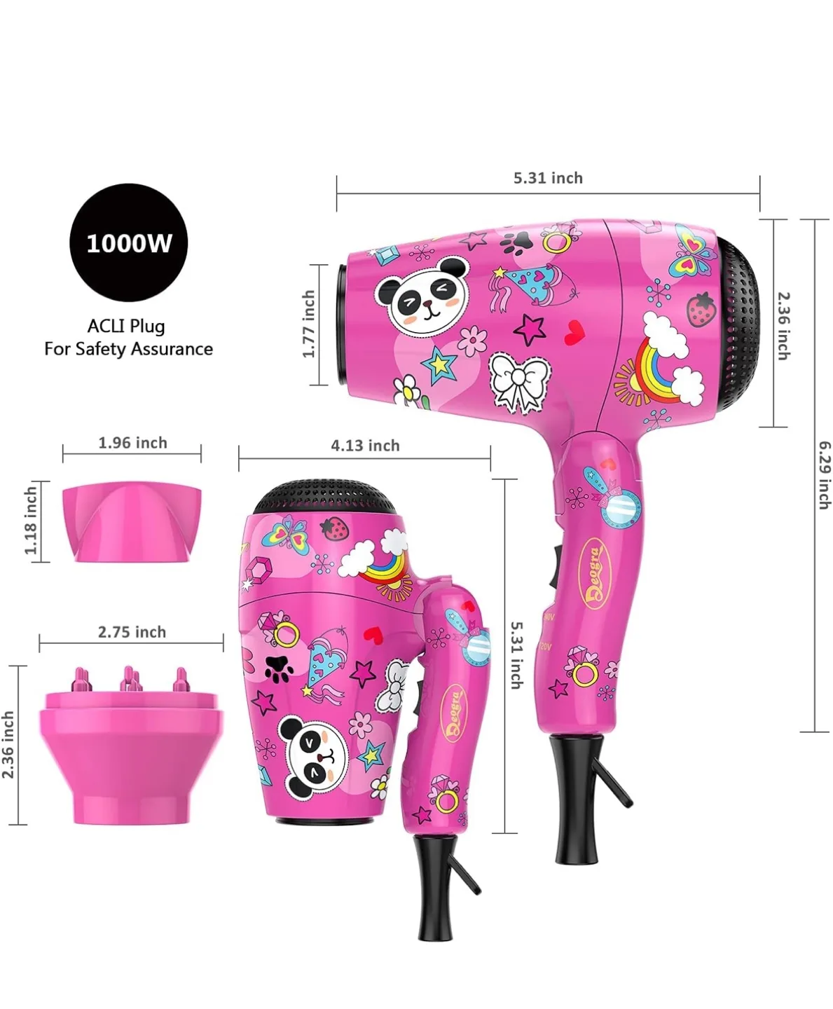 Beogra 1000W Pink Hair Dryer image indicator(3)