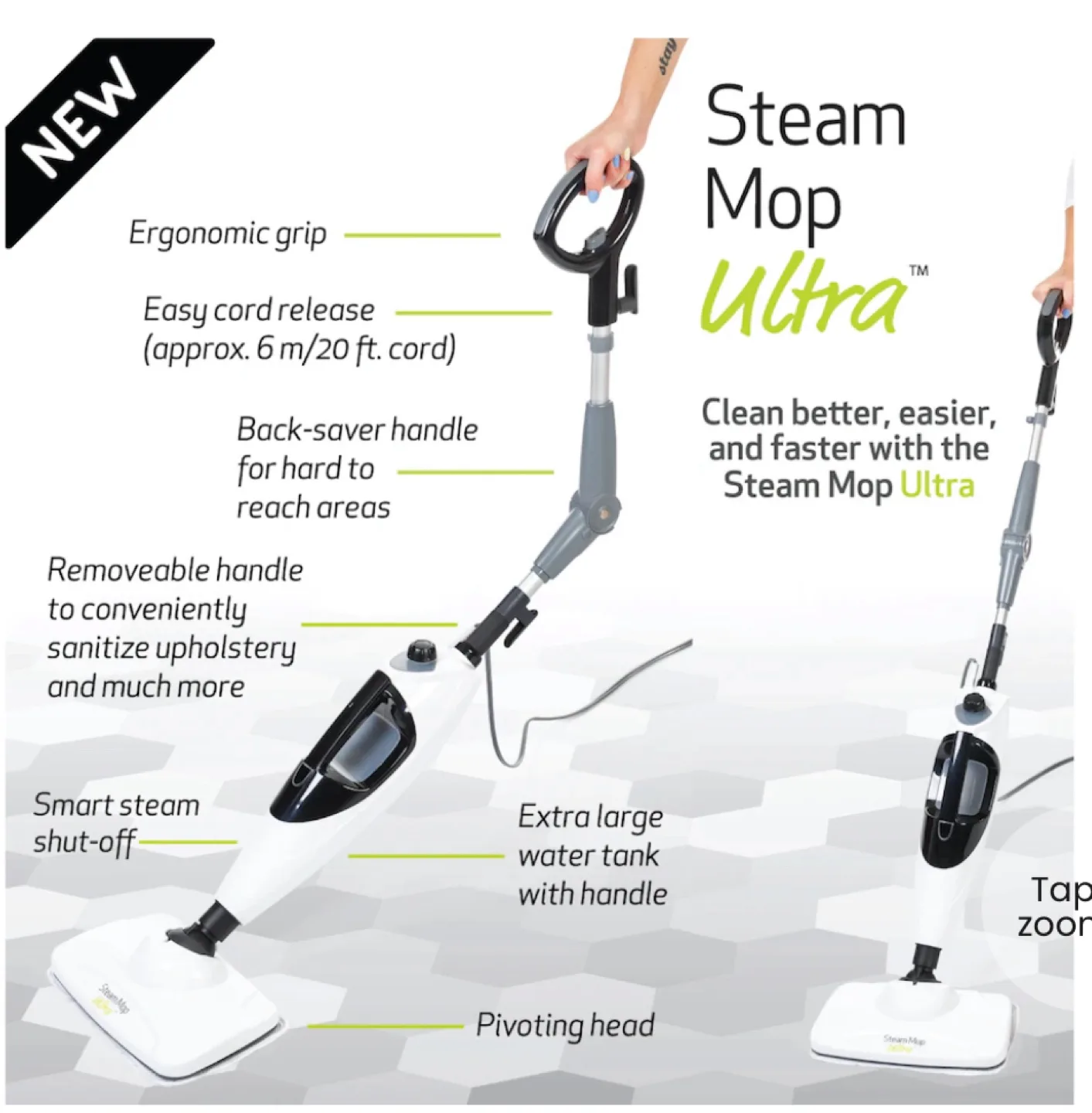 Steam Mop Ultra - Clean Better, Easier, Faster! image indicator(3)