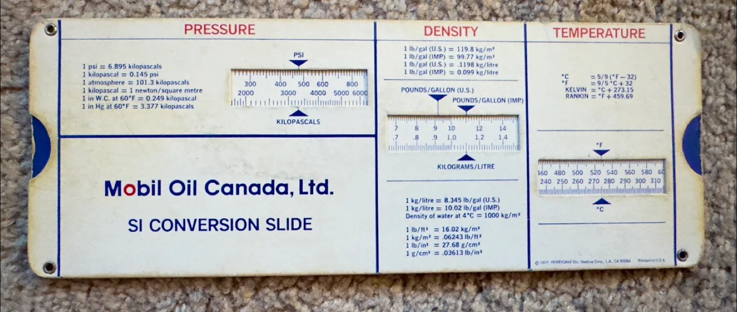 Vintage Mobil Oil Canada SI Conversion Slide thumbnail