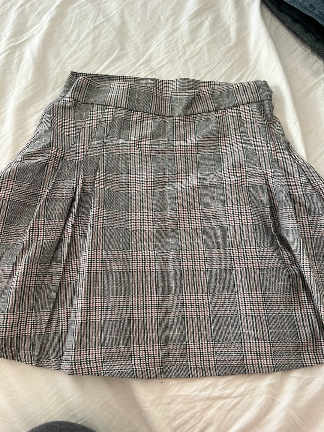 Grey Plaid Mini Skirt thumbnail