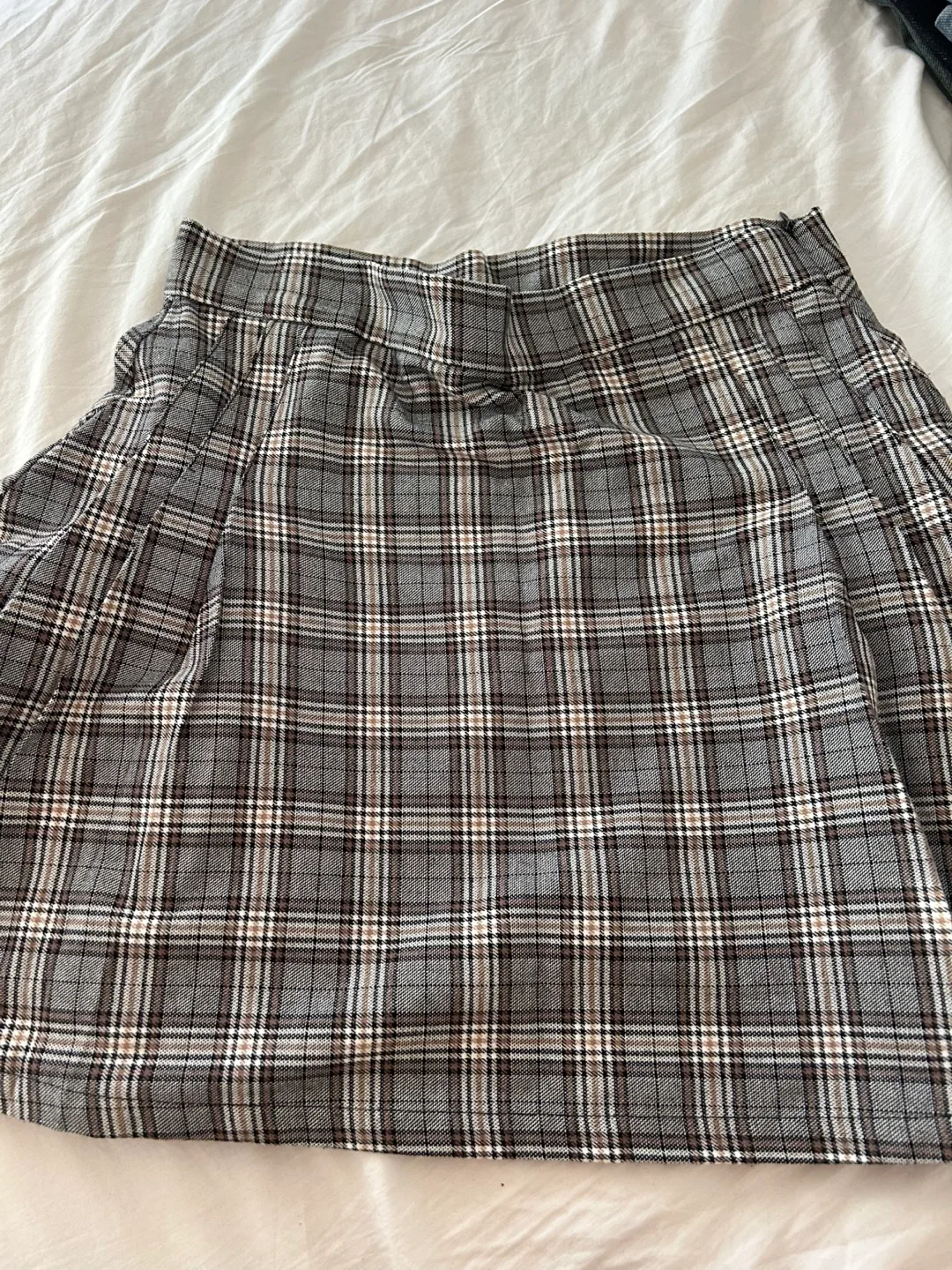 Grey Plaid Skirt thumbnail