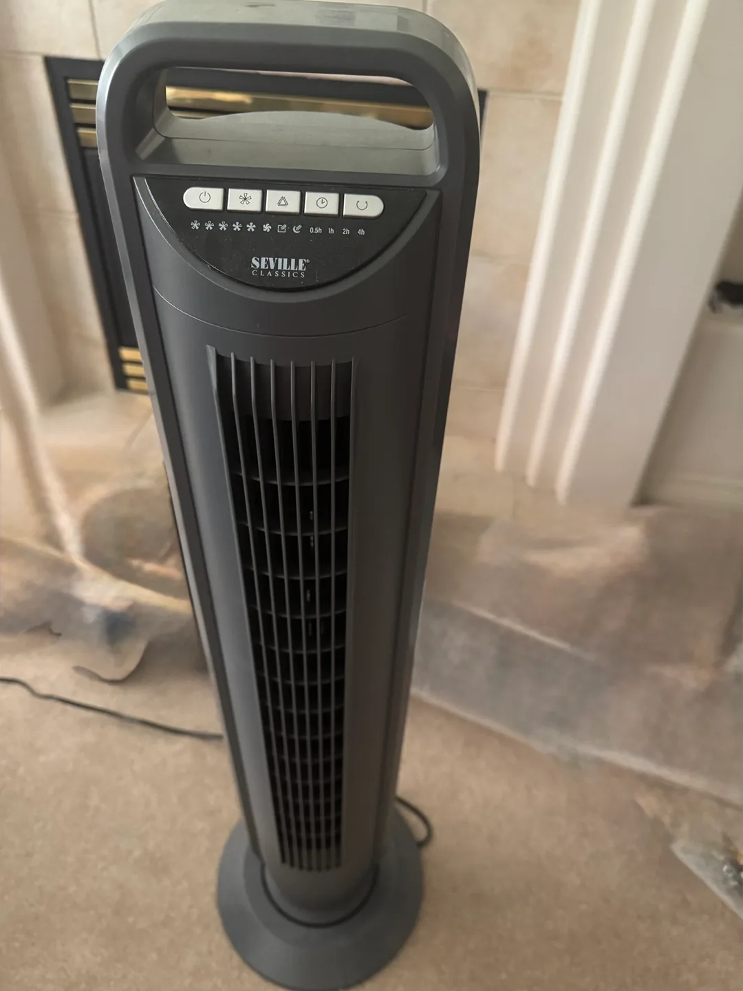 Seville Classics Tower Fan - Grey thumbnail