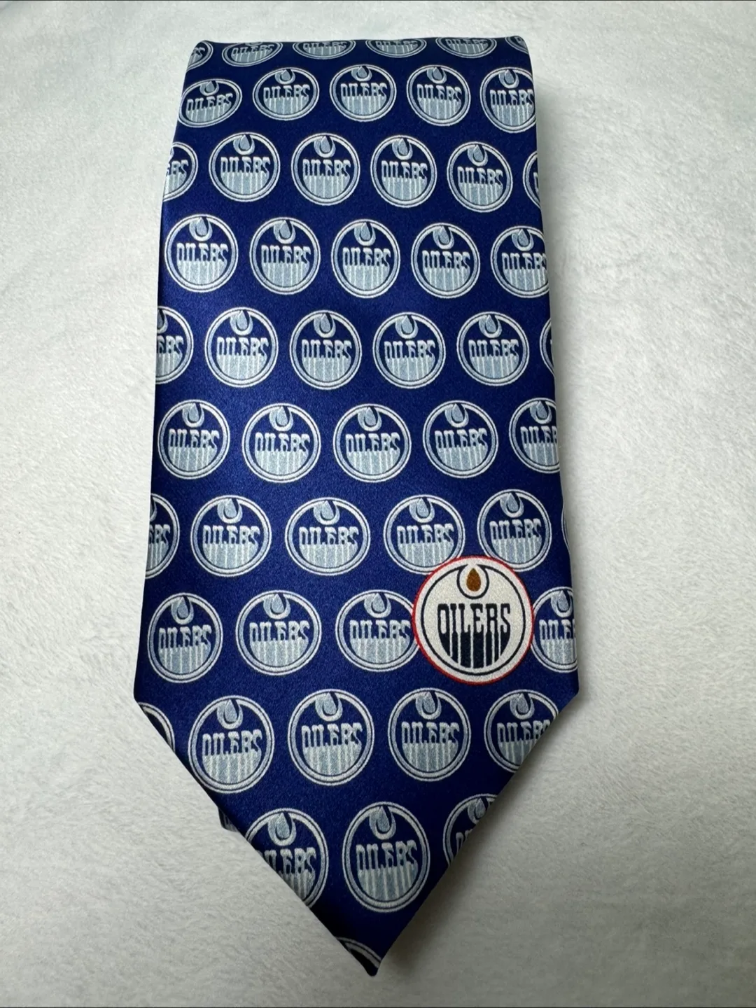 NHL Edmonton Oilers Silk Tie - Navy Blue thumbnail