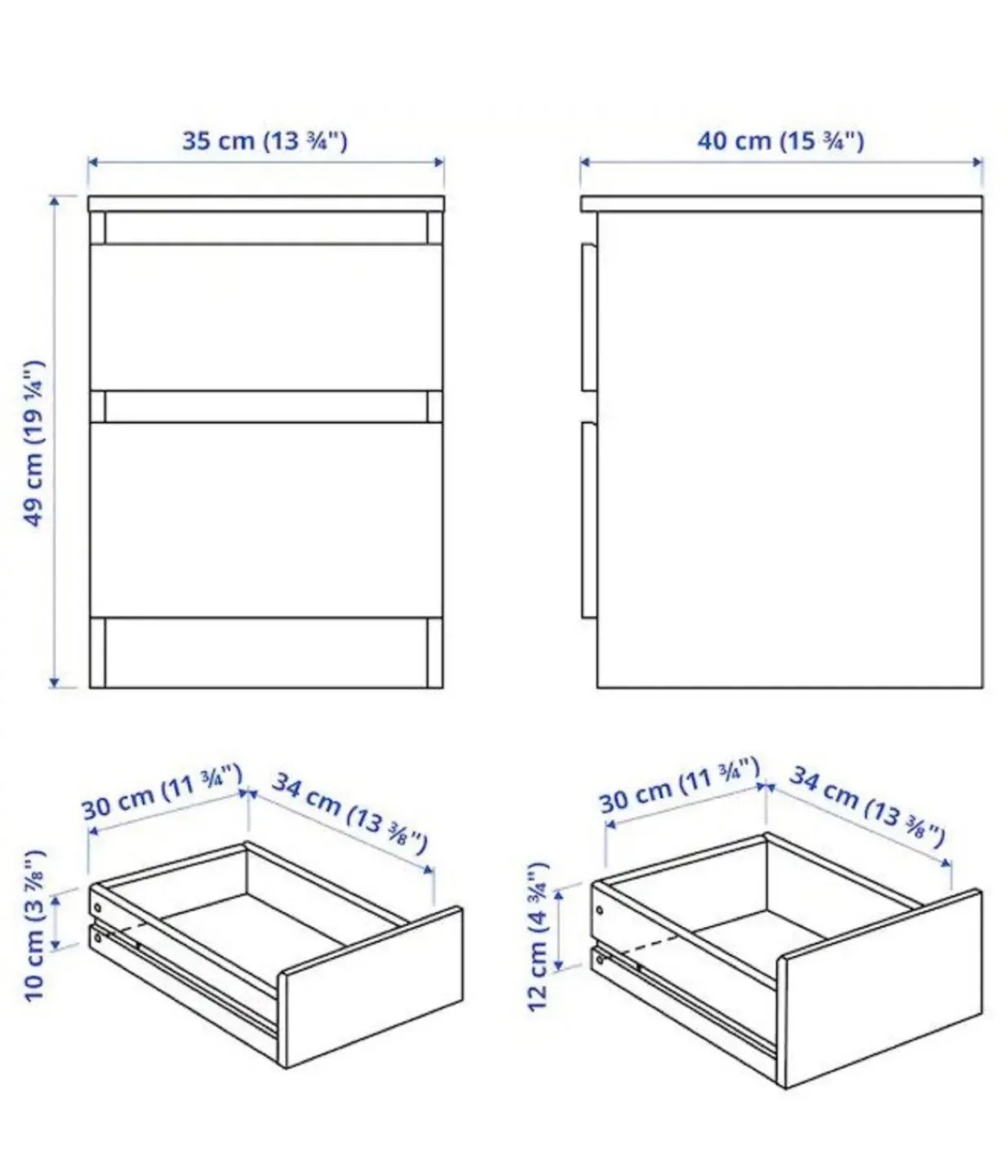 IKEA KULLEN Brown OAK Nightstand image indicator(6)