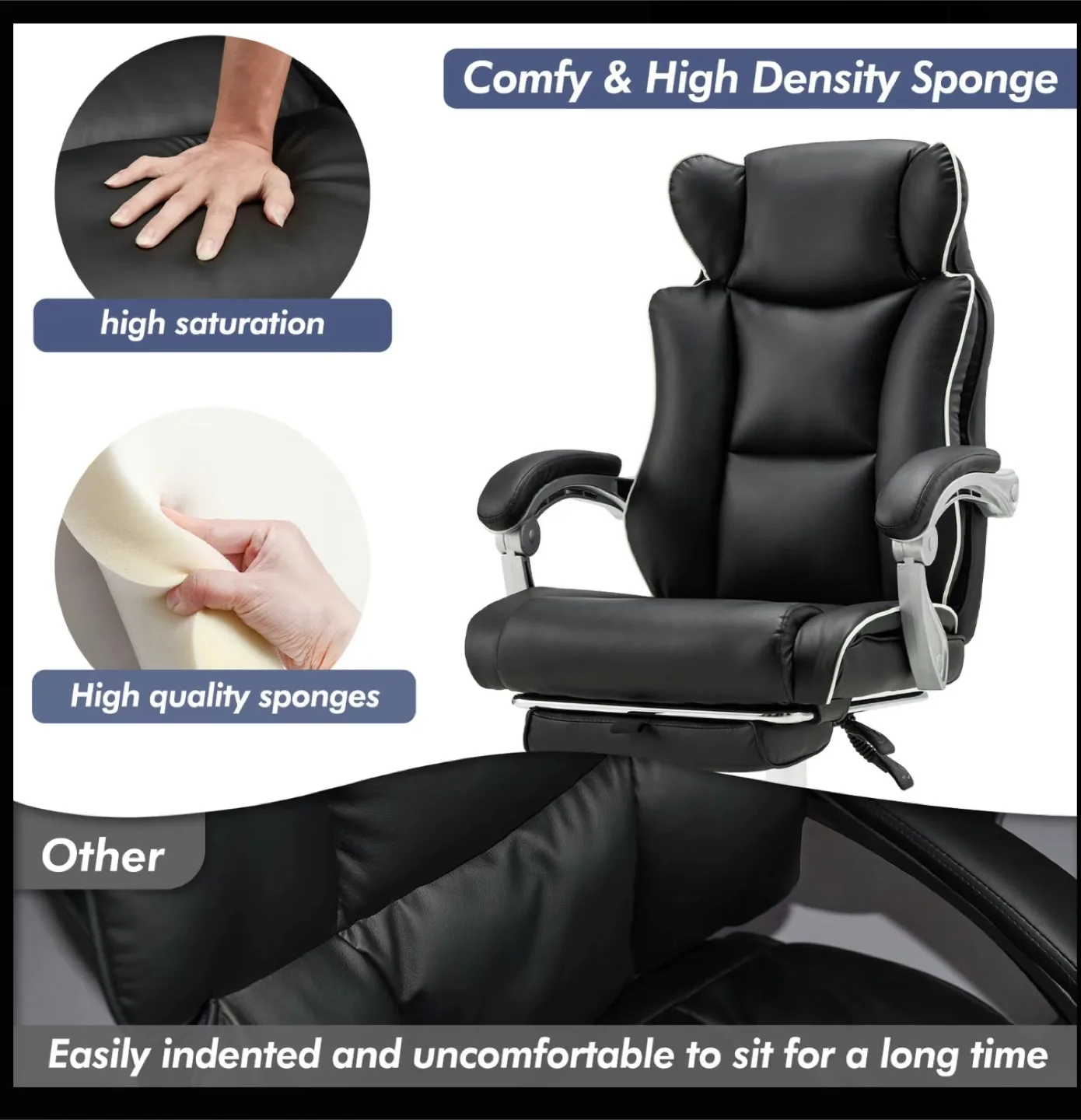 Zzw Furniture Ergonomic High Back Leather Office Chair image indicator(6)