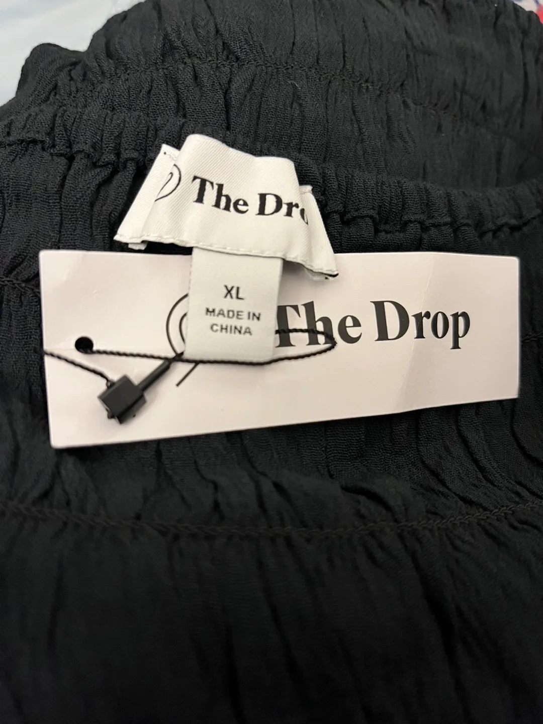 The Drop Black Smocked Top - Size XL thumbnail
