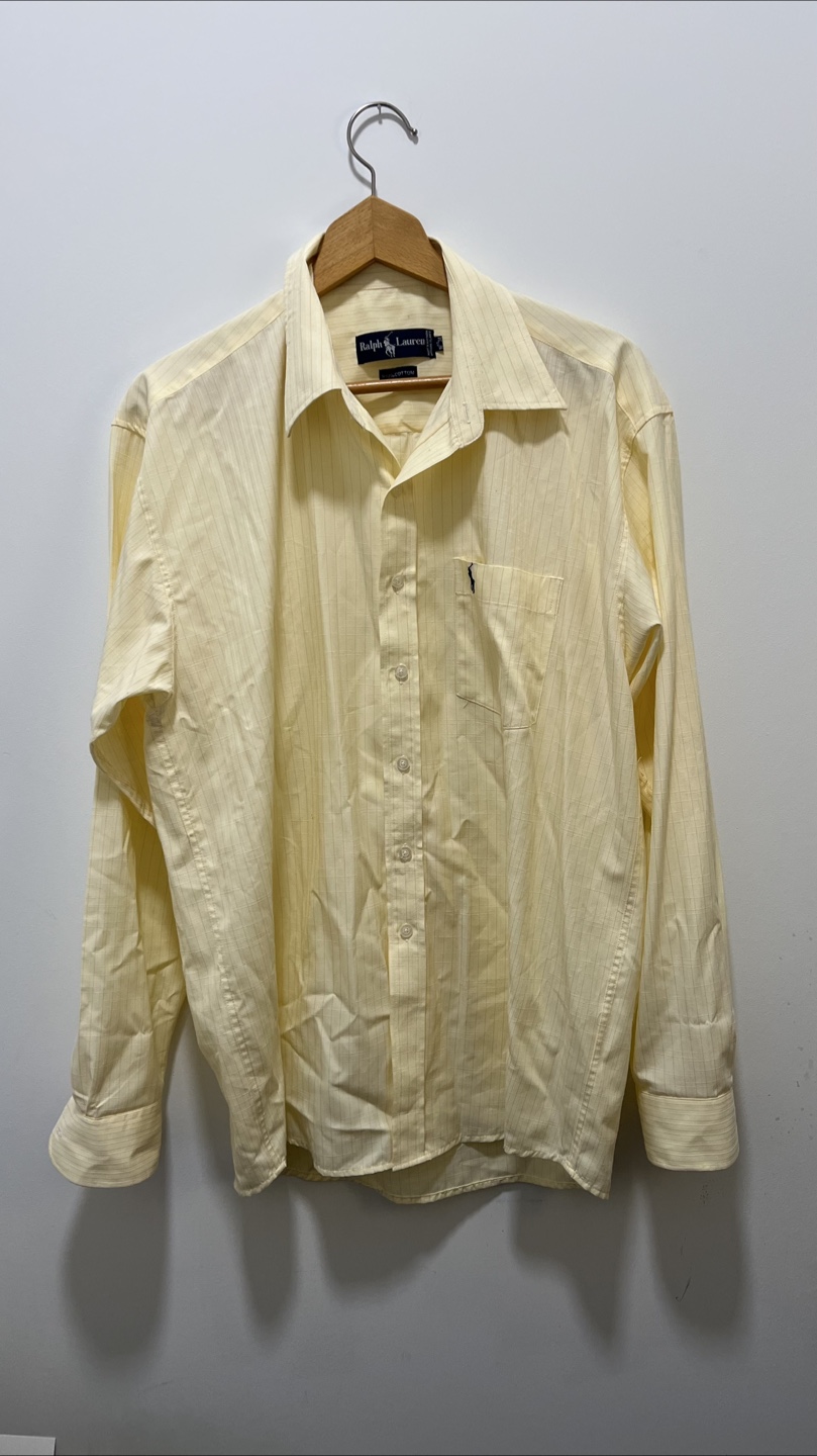 Ralph Lauren Yellow Striped Button-Down Shirt, Size 16-34 - photo 2