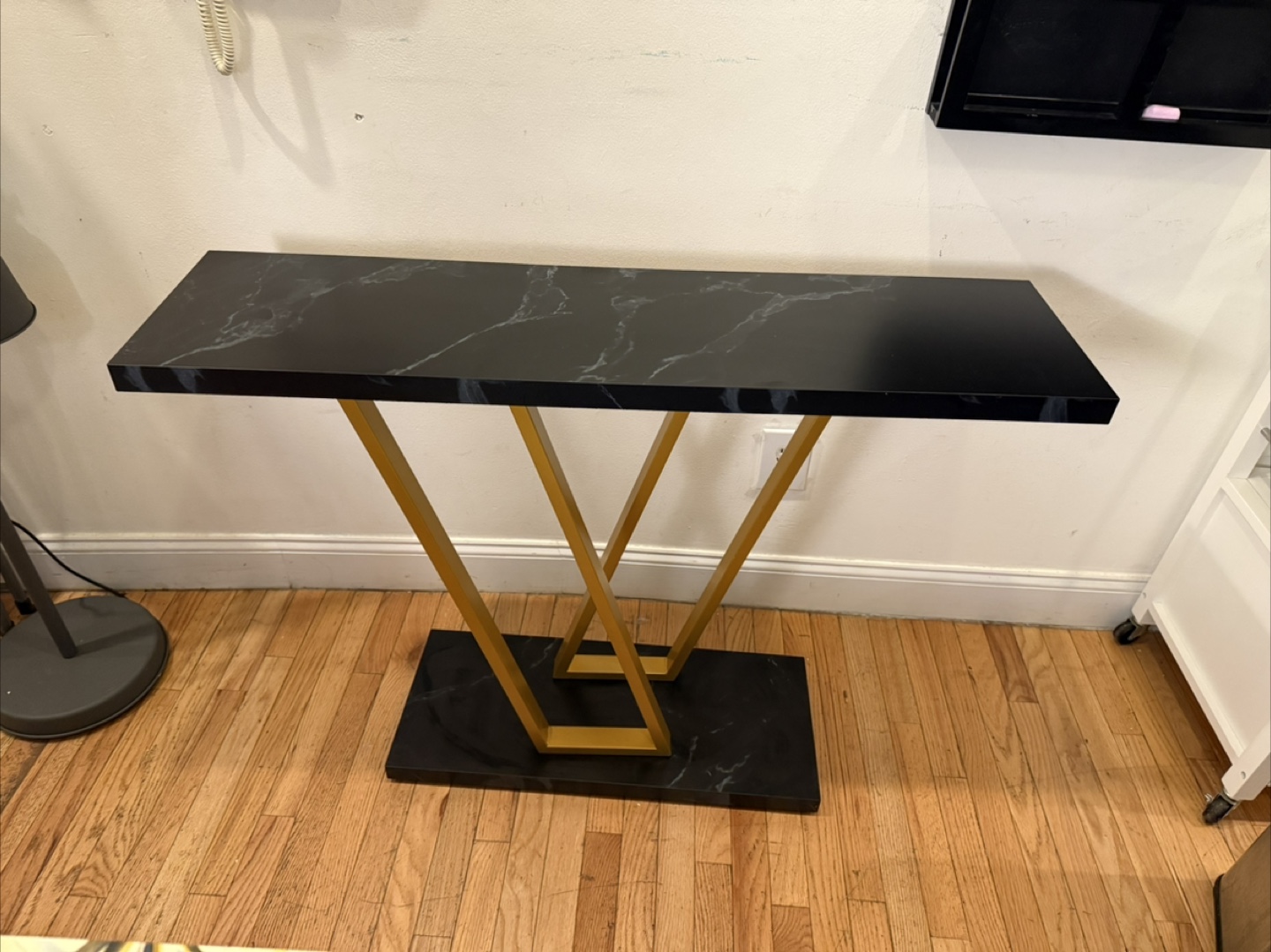 Black Marble & Gold Console Table